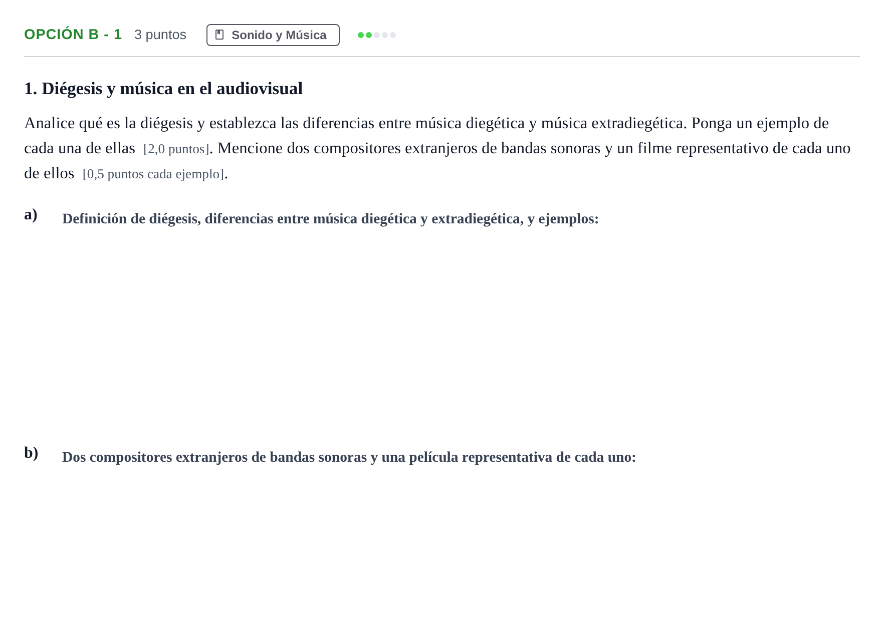 Enunciado: Opción B - 1 · Cultura Audiovisual II PAU Madrid Ordinaria 2019