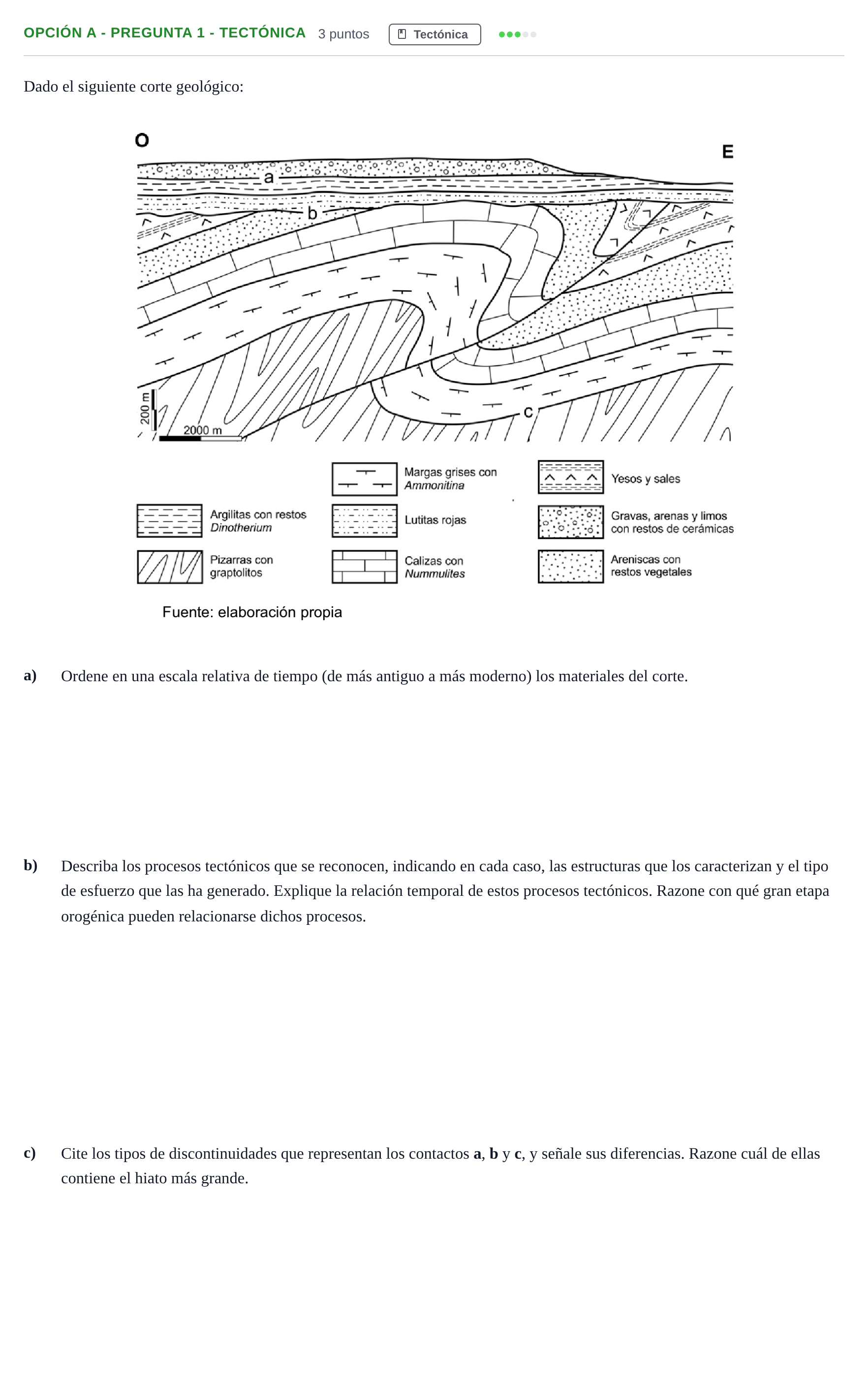 Enunciado: Opción A - Pregunta 1 - Tectónica · Geología PAU Madrid Extraordinaria 2019