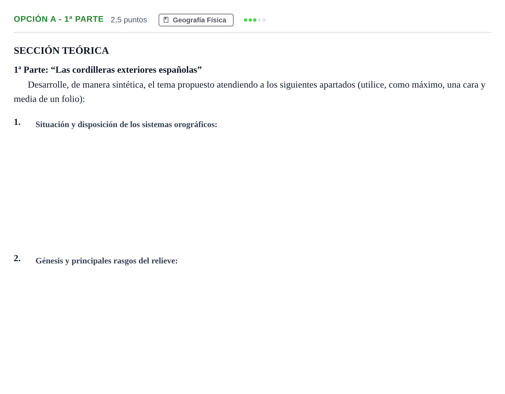 Enunciado: Opción A - 1ª Parte · Geografía PAU Madrid Ordinaria 2019