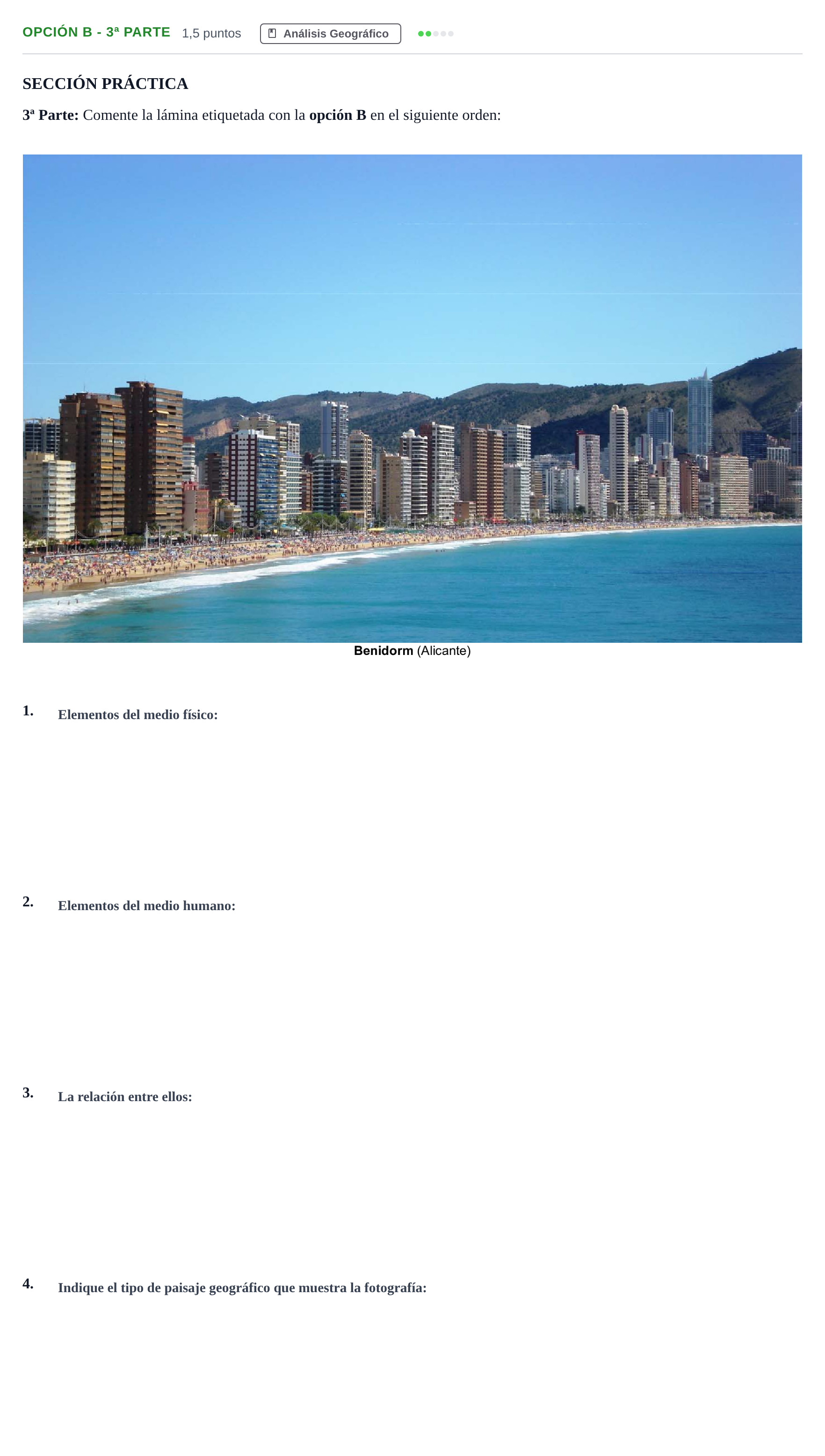 Enunciado: Opción B - 3ª Parte · Geografía PAU Madrid Ordinaria 2019