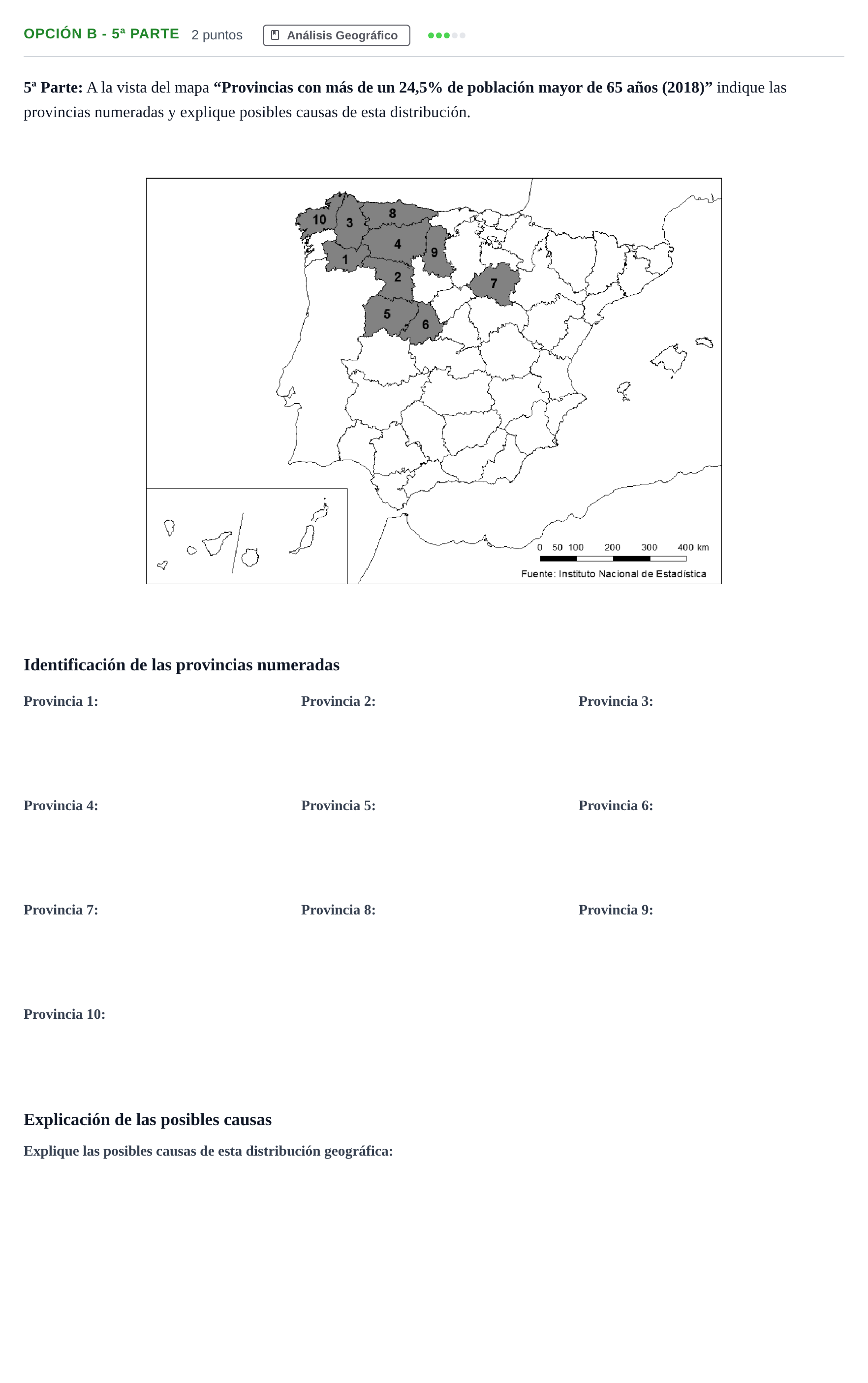 Enunciado: Opción B - 5ª Parte · Geografía PAU Madrid Ordinaria 2019