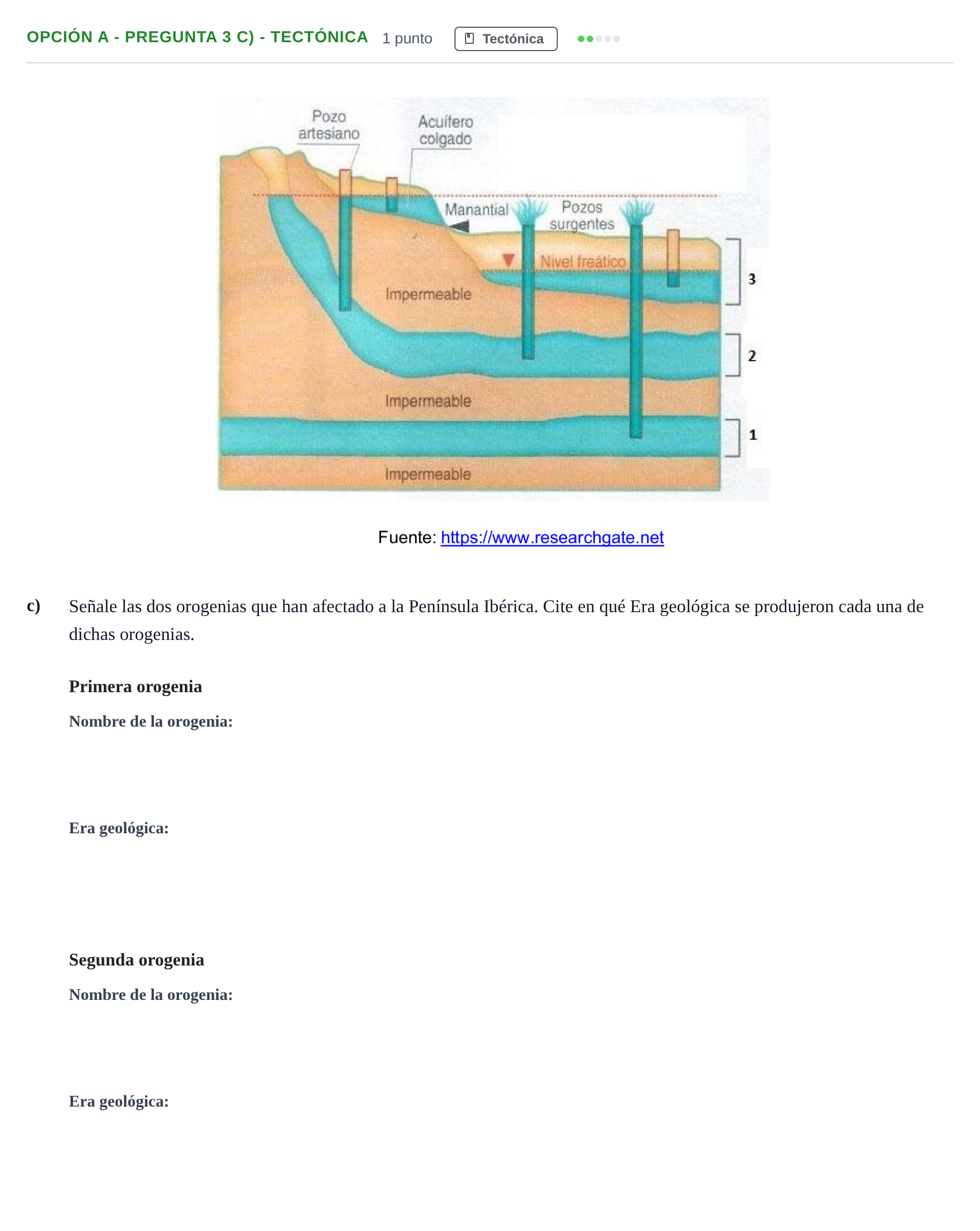 Enunciado: Opción A - Pregunta 3 c) - Tectónica · Geología PAU Madrid Ordinaria 2019