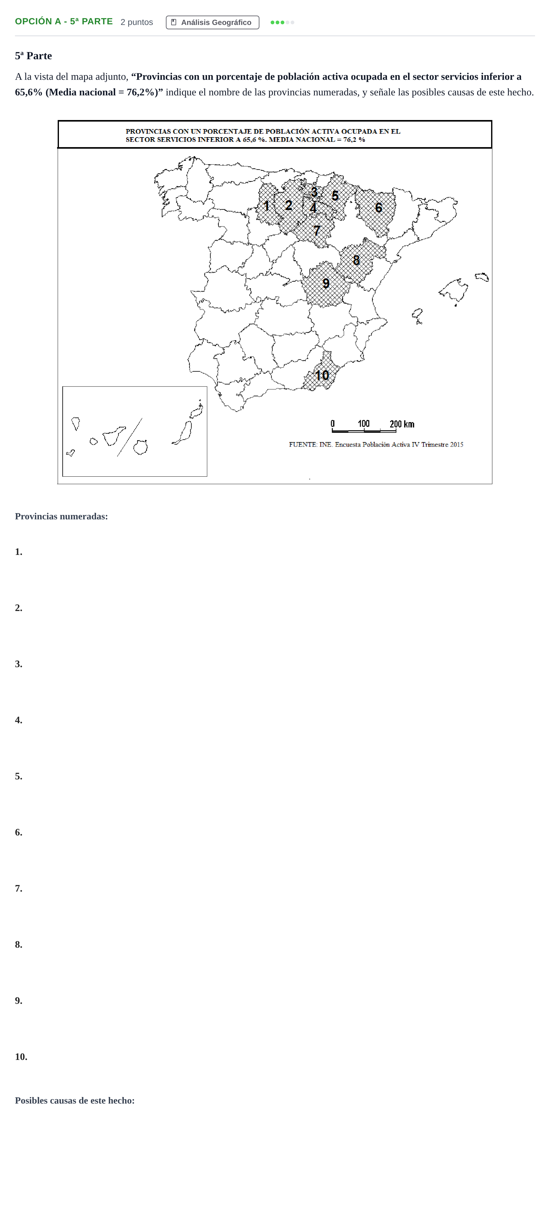 Enunciado: Opción A - 5ª Parte · Geografía PAU Madrid Modelo 2019