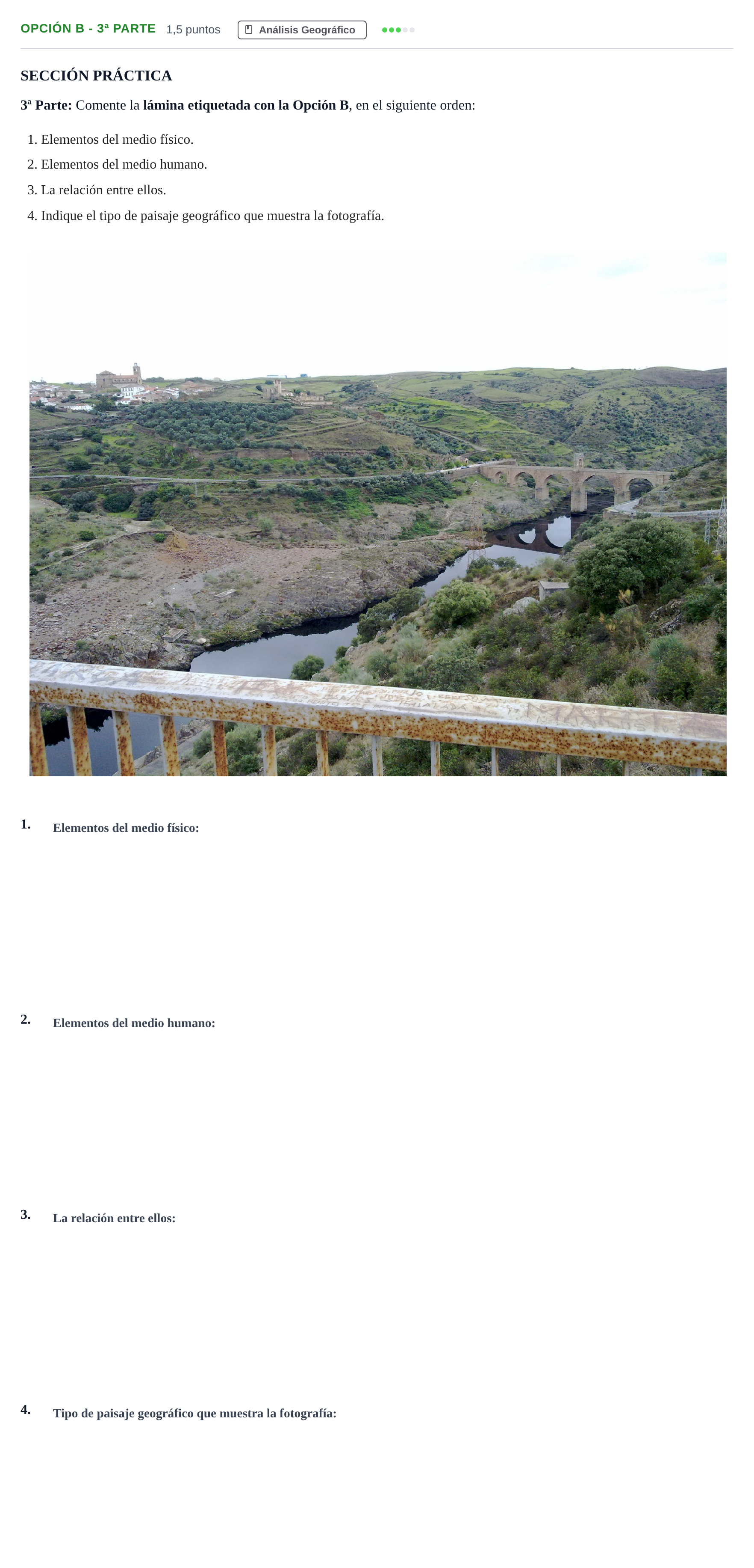 Enunciado: Opción B - 3ª Parte · Geografía PAU Madrid Modelo 2019