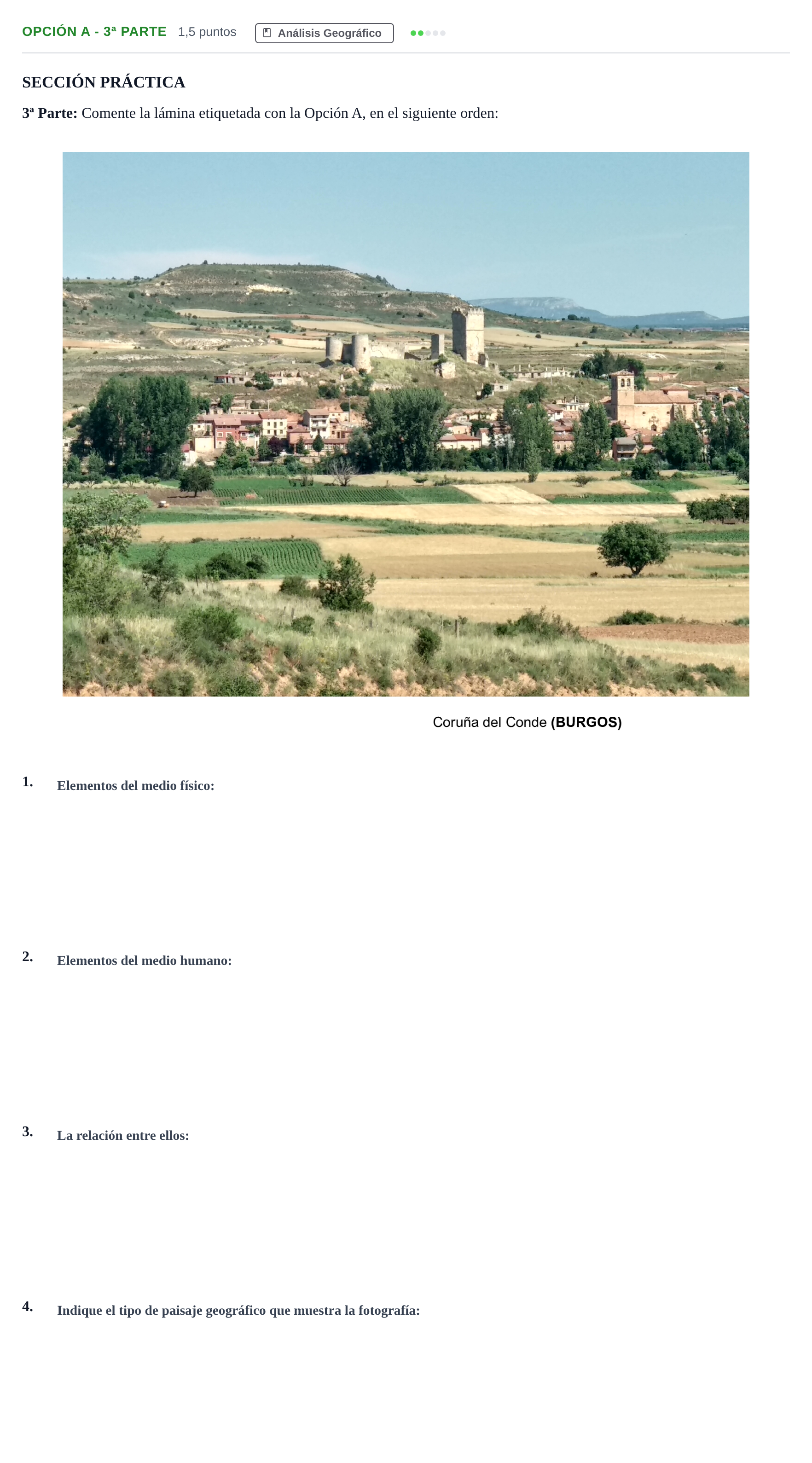 Enunciado: Opción A - 3ª Parte · Geografía PAU Madrid Extraordinaria 2019