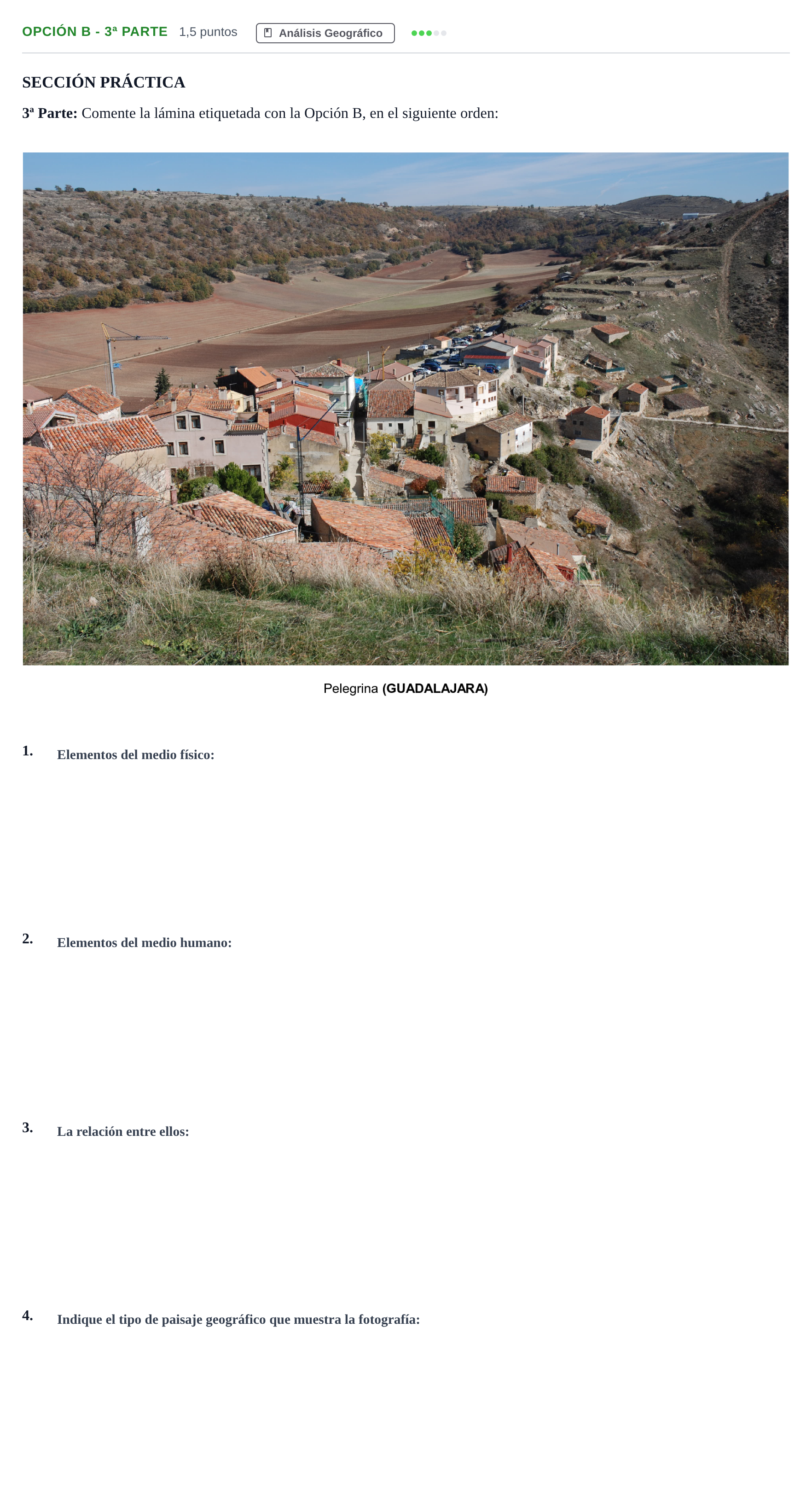Enunciado: Opción B - 3ª Parte · Geografía PAU Madrid Extraordinaria 2019
