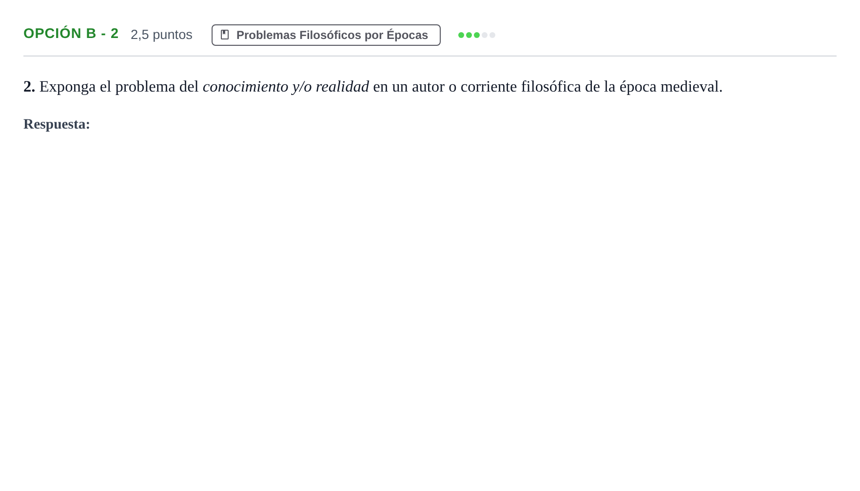 Enunciado: Opción B - 2 · Historia de la Filosofía PAU Madrid Ordinaria 2019
