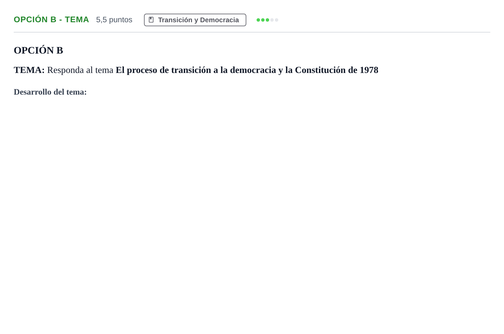 Enunciado: Opción B - Tema · Historia de España PAU Andalucía Extraordinaria Titular 2019