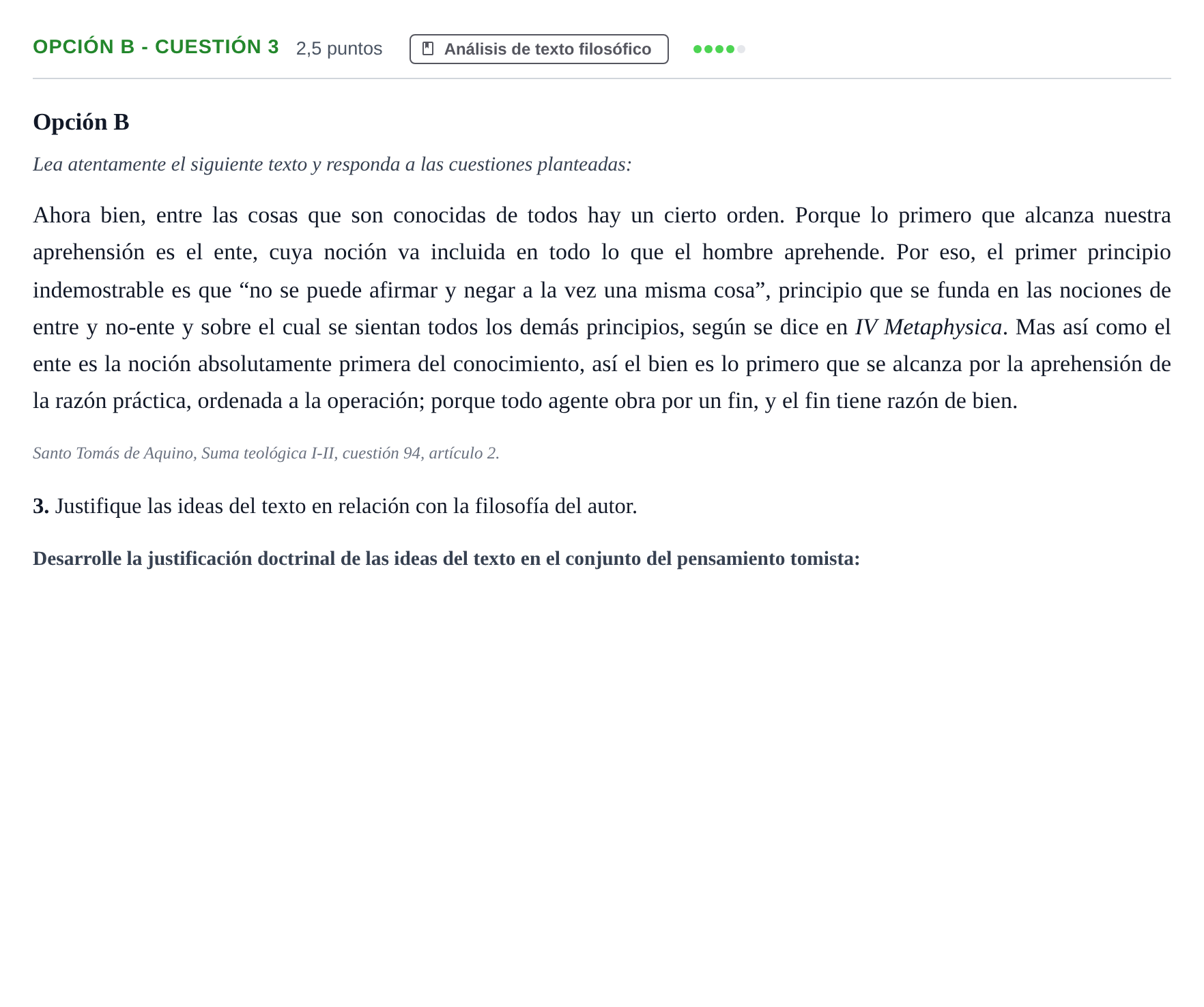 Enunciado: Opción B - Cuestión 3 · Historia de la Filosofía PAU Andalucía Reserva B 2019