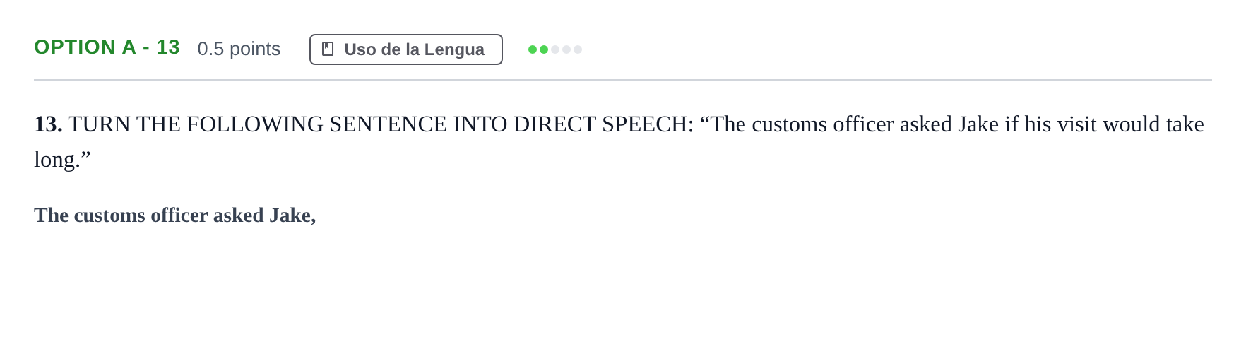 Enunciado: Ejercicio Option A - 13 · Inglés PAU Andalucía Reserva B 2019