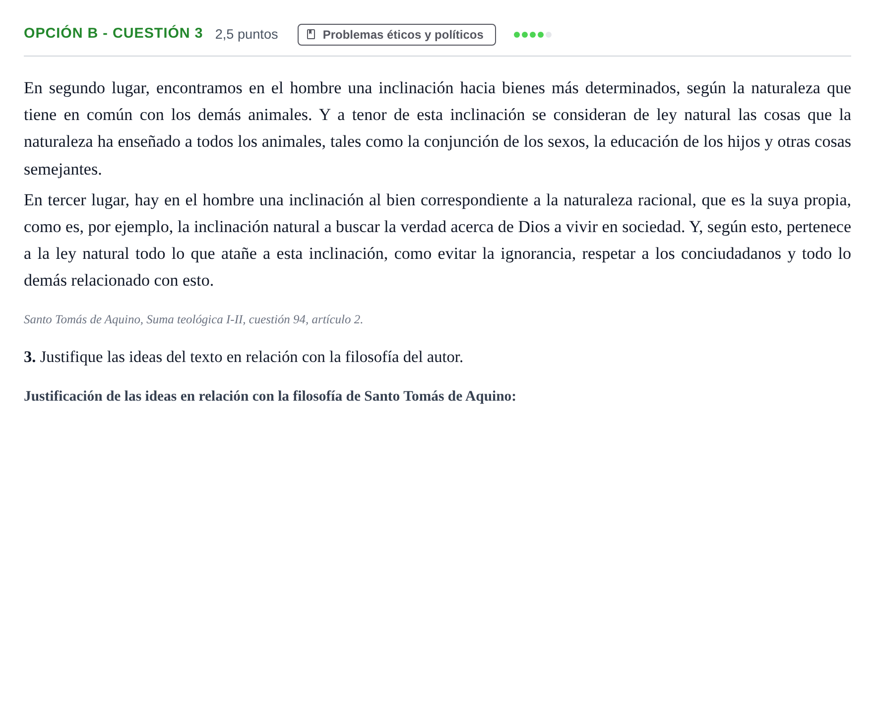 Enunciado: Opción B - Cuestión 3 · Historia de la Filosofía PAU Andalucía Extraordinaria Suplente 2019