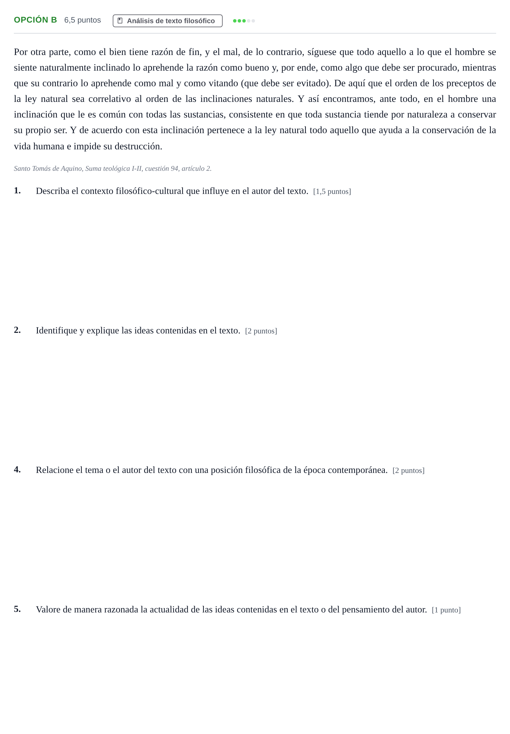 Enunciado: Opción B - Análisis de texto filosófico · Historia de la Filosofía PAU Andalucía Ordinaria Titular 2019