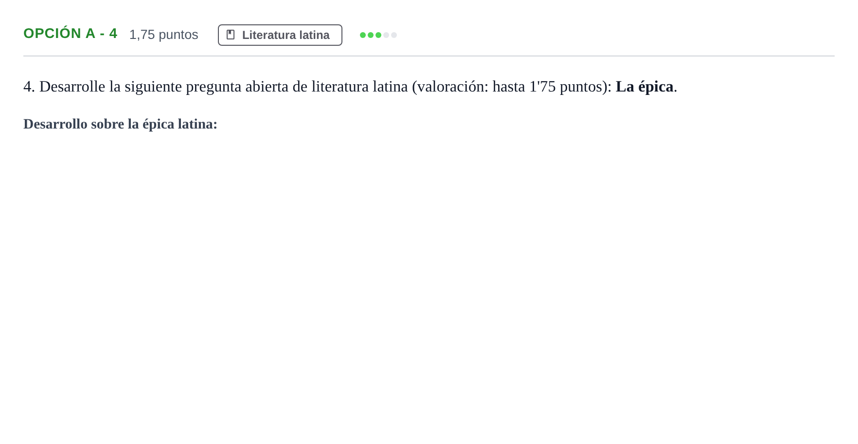 Enunciado: Opción A - 4 · Latín II PAU Andalucía Reserva A 2019