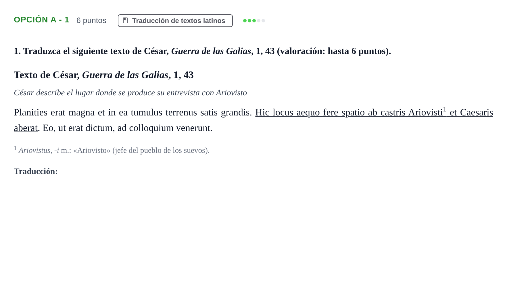 Enunciado: Opción A - 1 · Latín II PAU Andalucía Ordinaria Suplente 2019