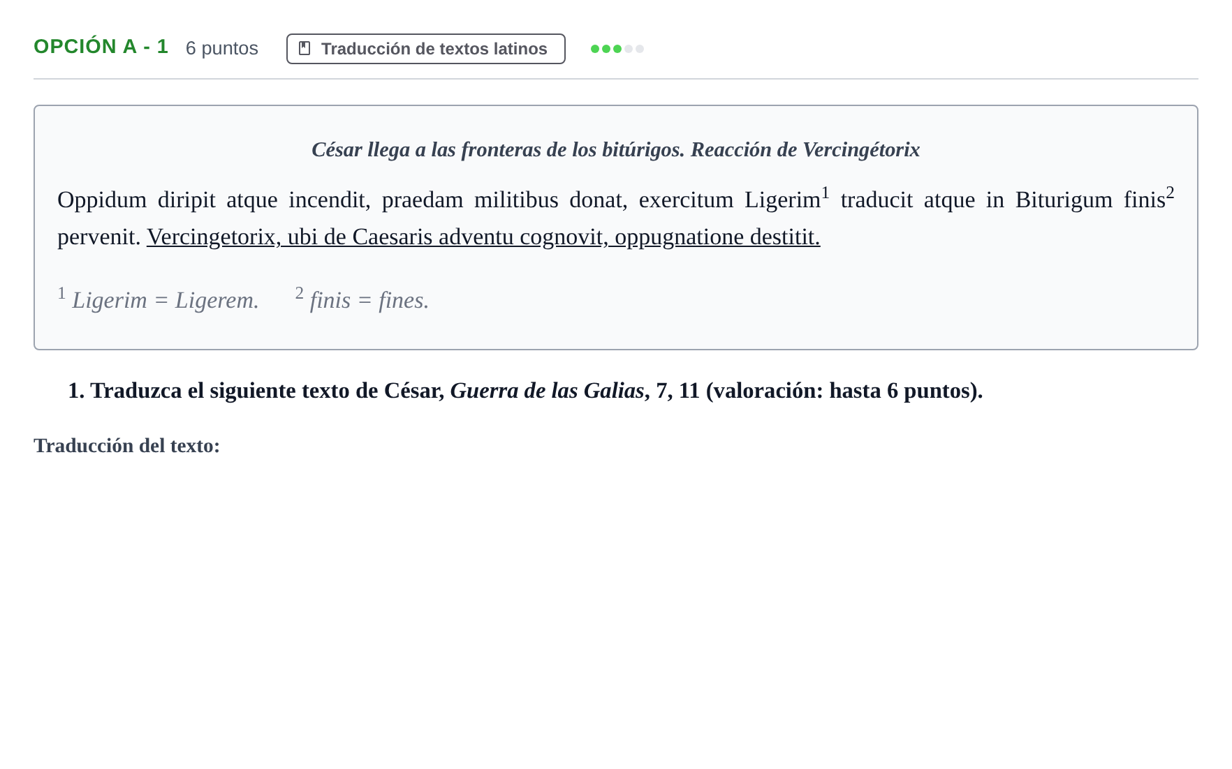 Enunciado: Opción A - 1 · Latín II PAU Andalucía Reserva B 2019