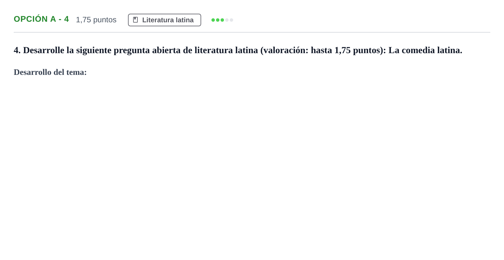 Enunciado: Opción A - 4 · Latín II PAU Andalucía Reserva B 2019