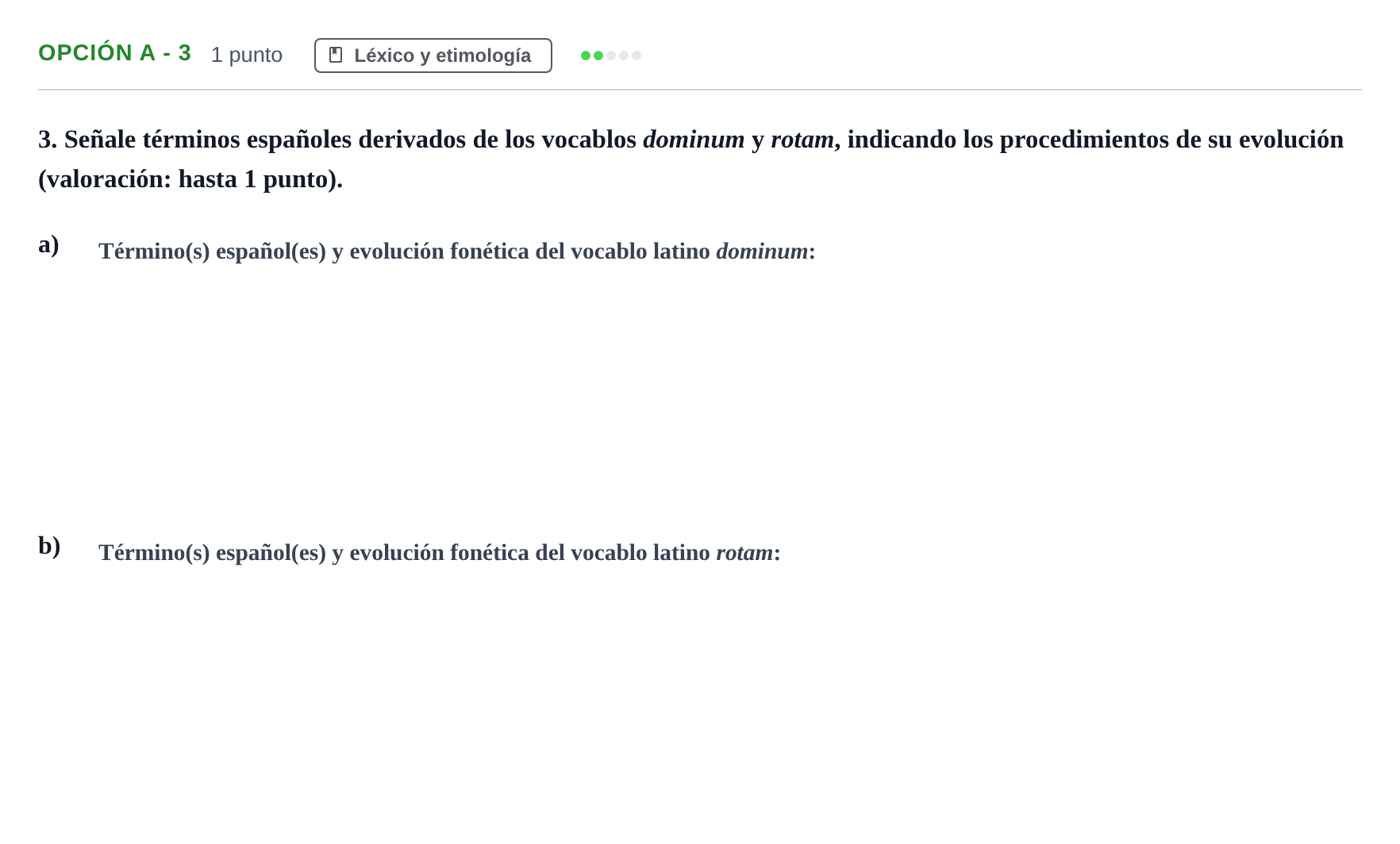 Enunciado: Opción A - 3 · Latín II PAU Andalucía Extraordinaria Suplente 2019