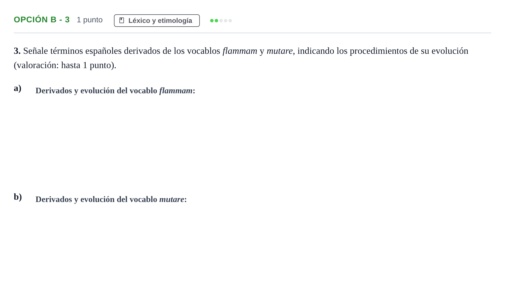 Enunciado: Opción B - 3 · Latín II PAU Andalucía Extraordinaria Suplente 2019