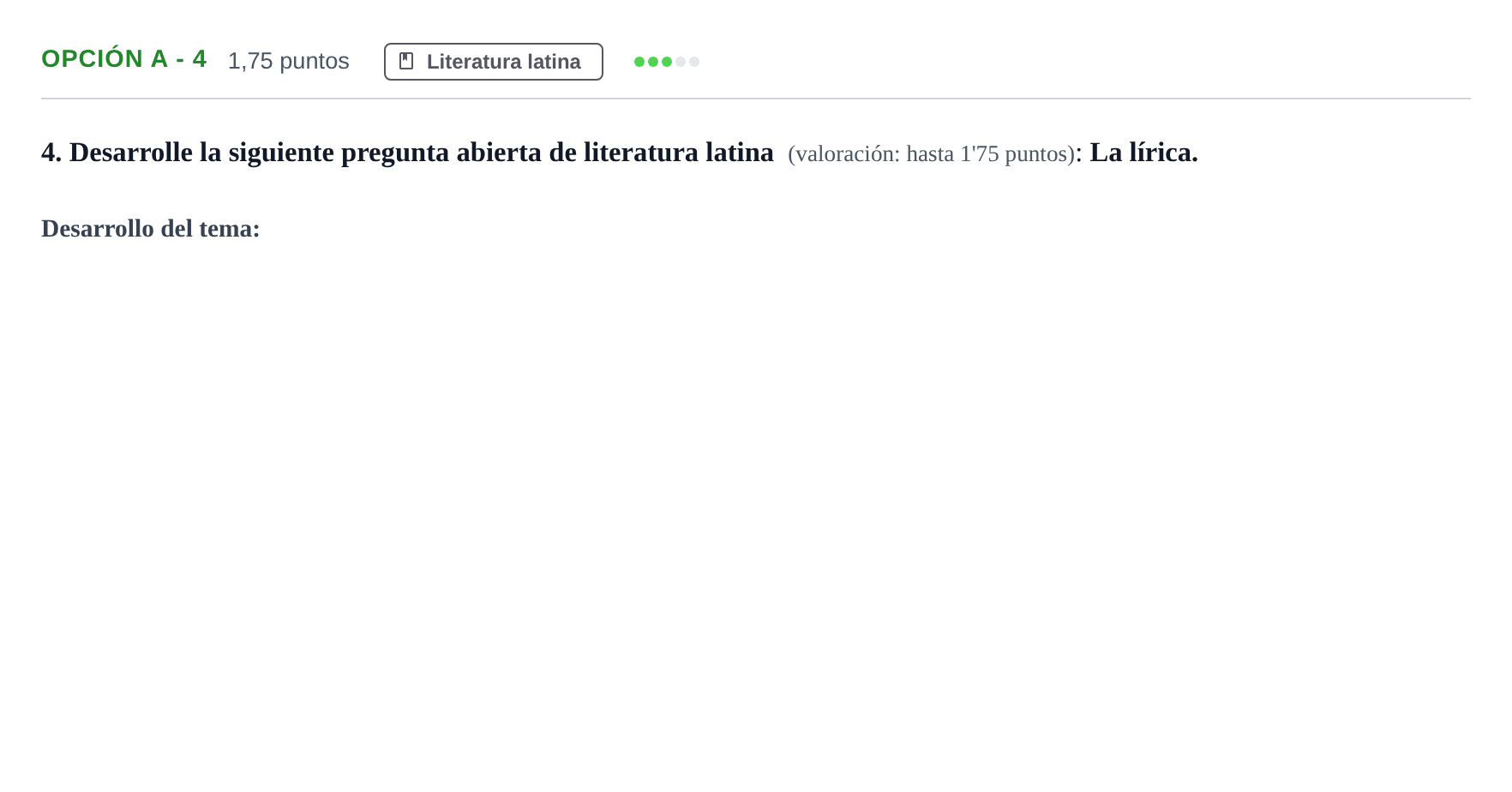 Enunciado: Opción A - 4 · Latín II PAU Andalucía Ordinaria Titular 2019