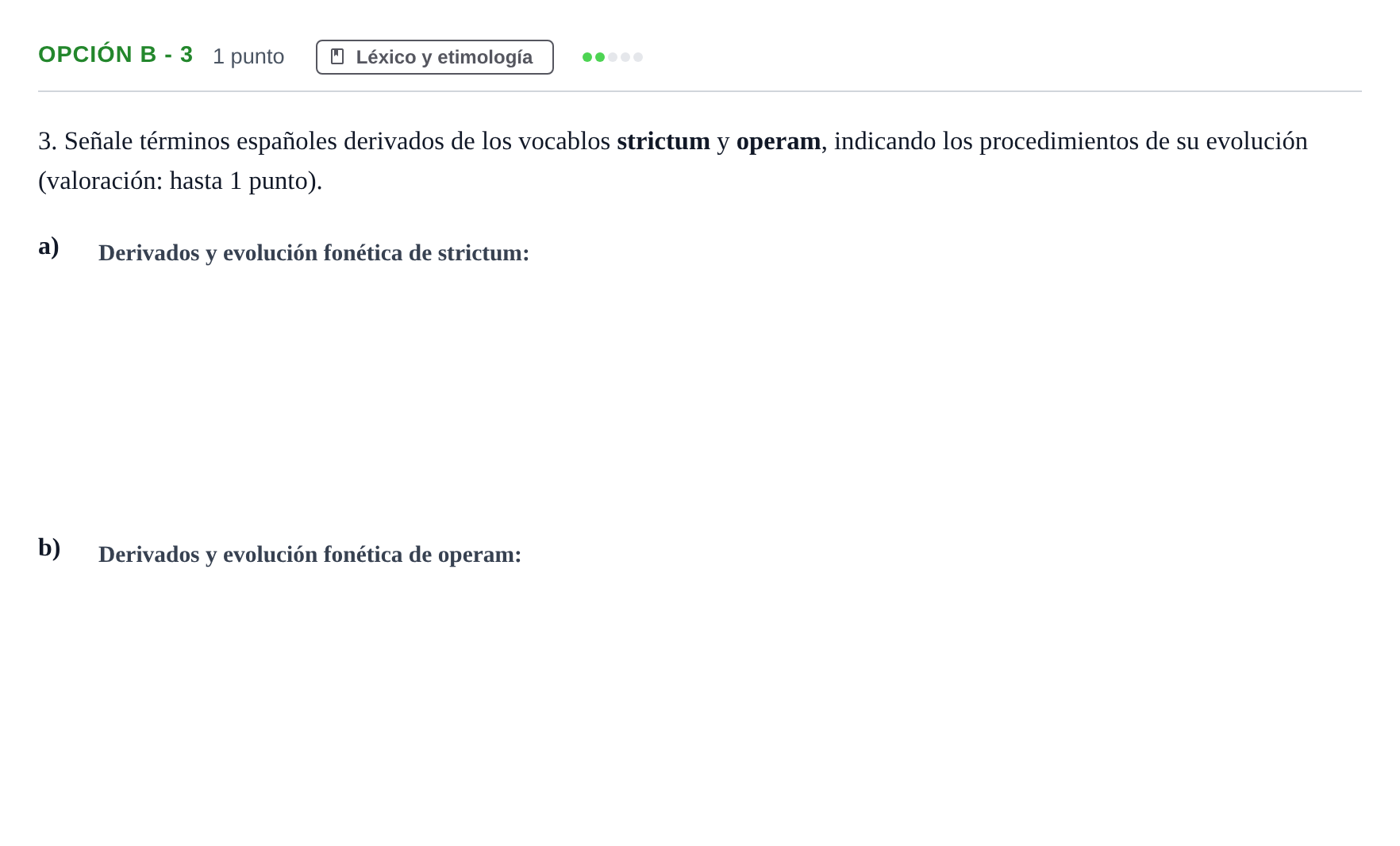 Enunciado: Opción B - 3 · Latín II PAU Andalucía Ordinaria Titular 2019
