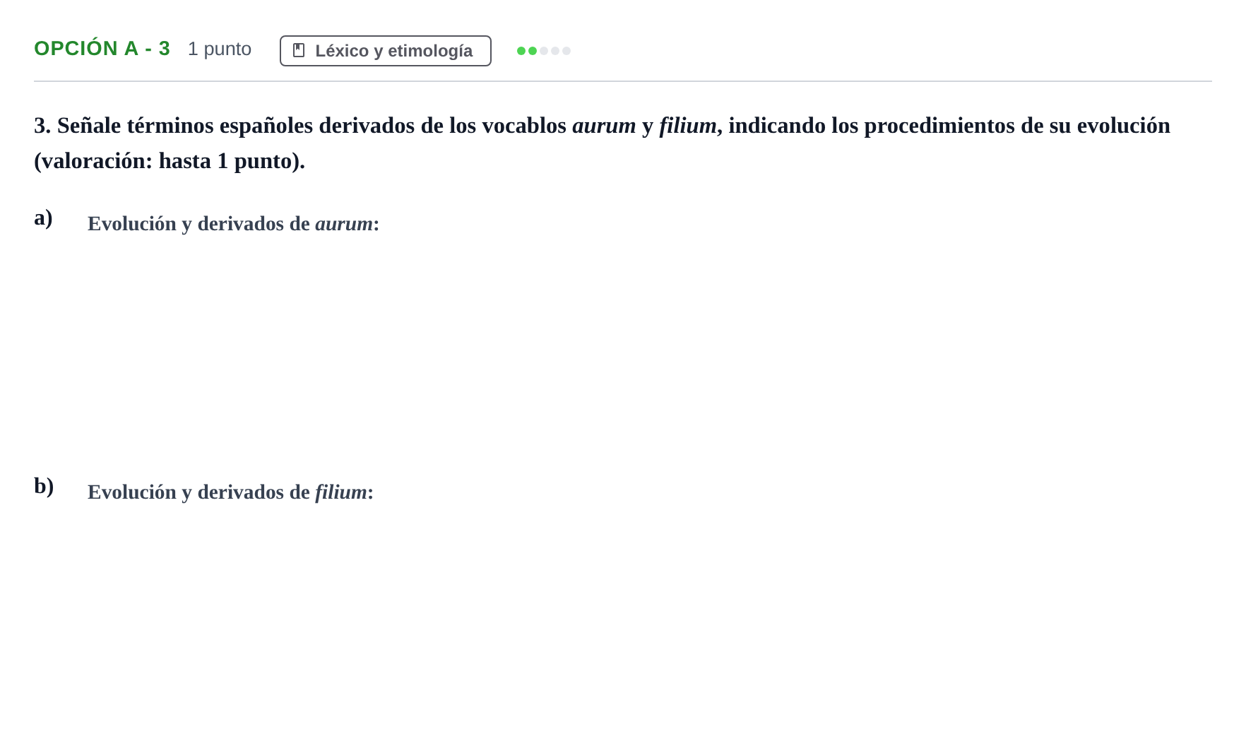 Enunciado: Opción A - 3 · Latín II PAU Andalucía Extraordinaria Titular 2019