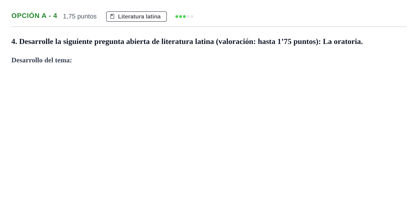 Enunciado: Opción A - 4 · Latín II PAU Andalucía Extraordinaria Titular 2019