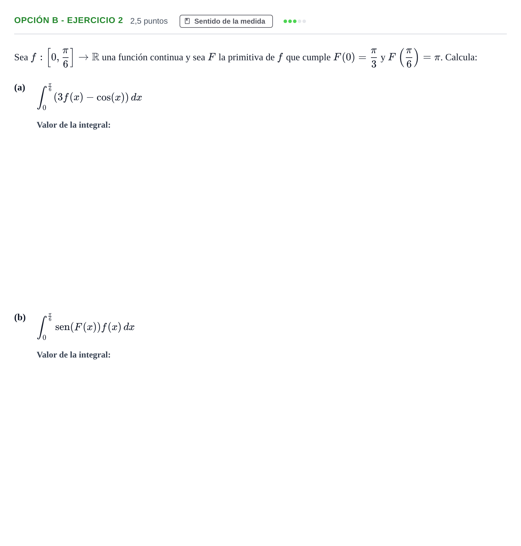 Enunciado: Opción B - Ejercicio 2 · Matemáticas II PAU Andalucía Reserva A 2019