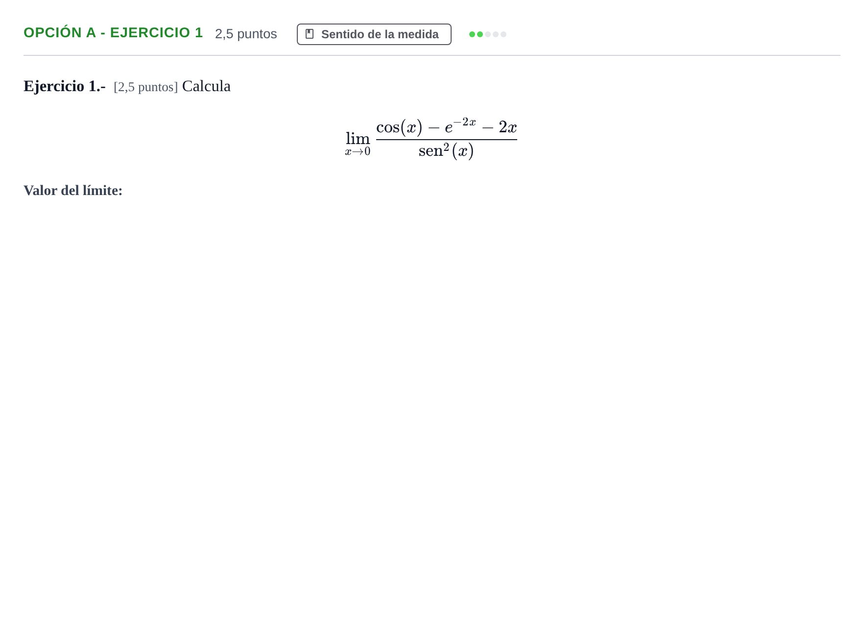 Enunciado: Opción A - Ejercicio 1 · Matemáticas II PAU Andalucía Ordinaria Suplente 2019