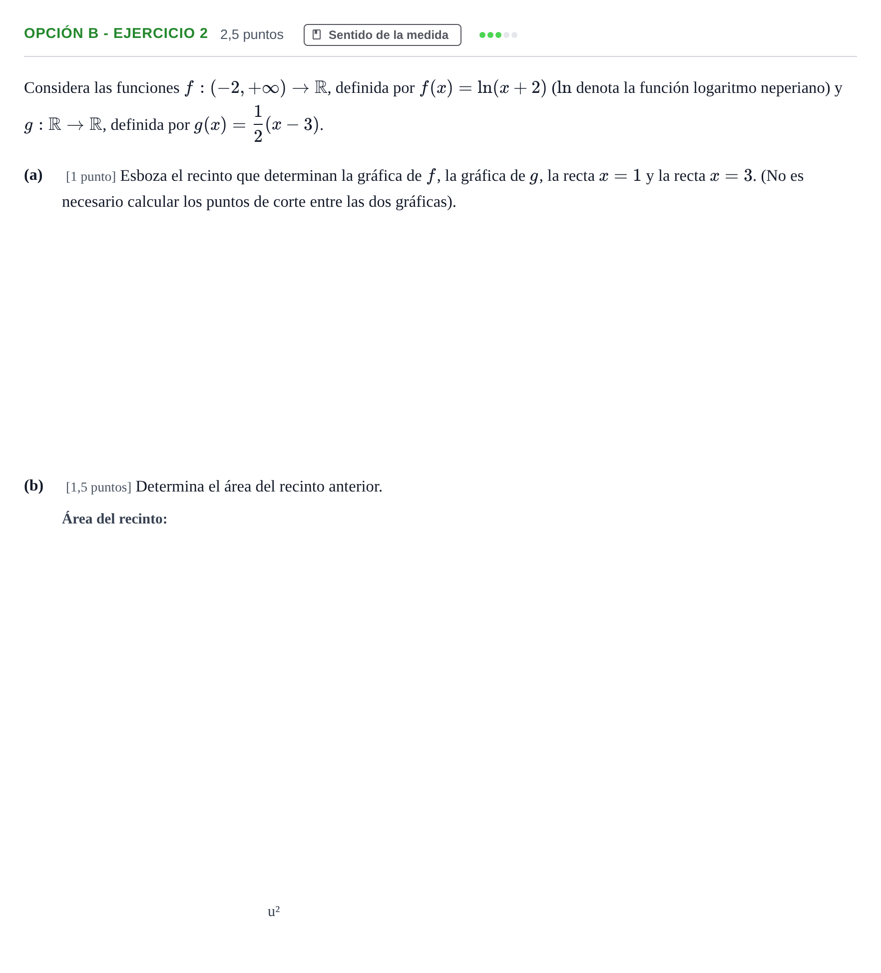 Enunciado: Opción B - Ejercicio 2 · Matemáticas II PAU Andalucía Ordinaria Titular 2019