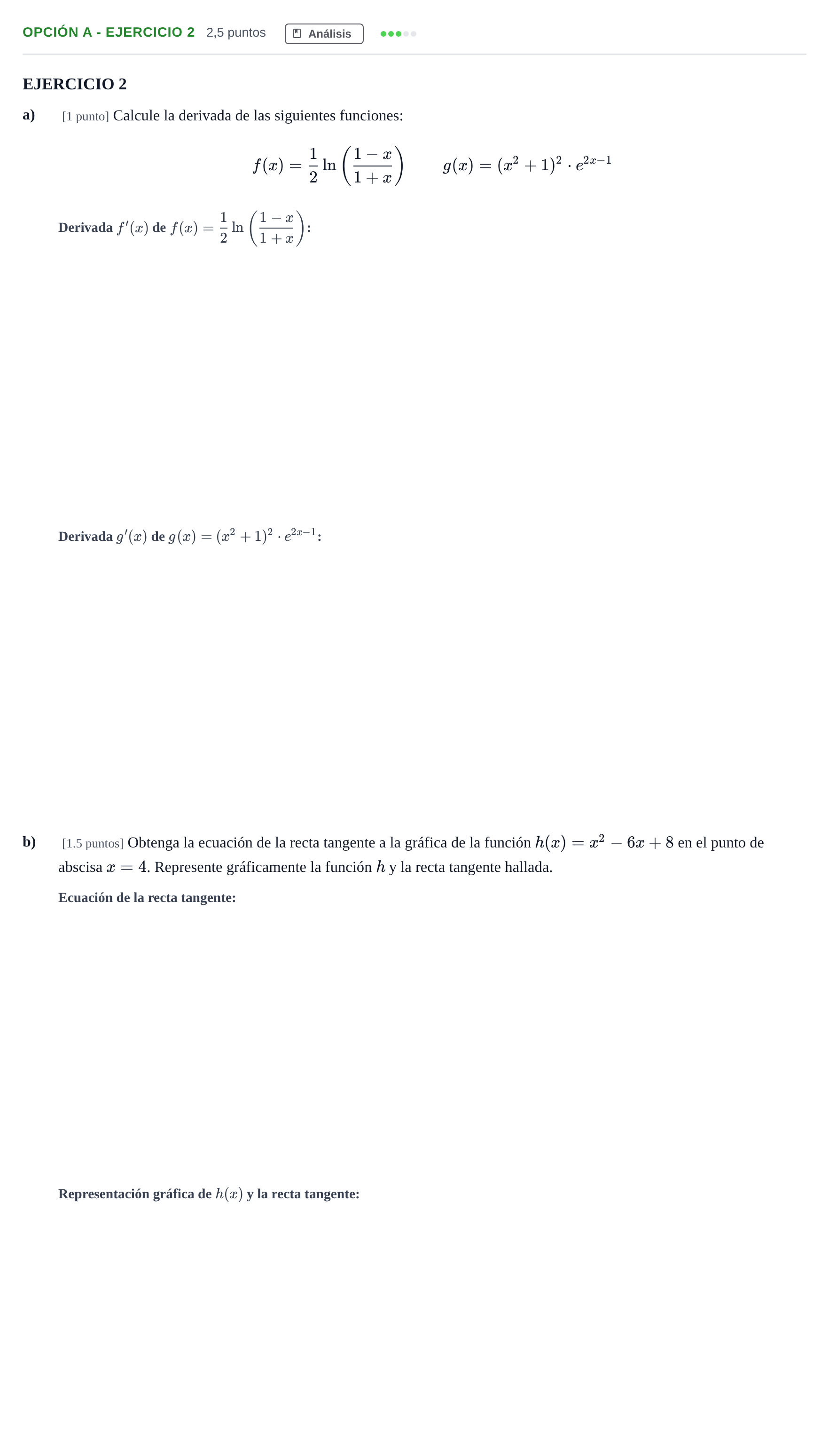 Enunciado: Opción A - Ejercicio 2 · Matemáticas aplicadas a las Ciencias Sociales II PAU Andalucía Ordinaria Suplente 2019
