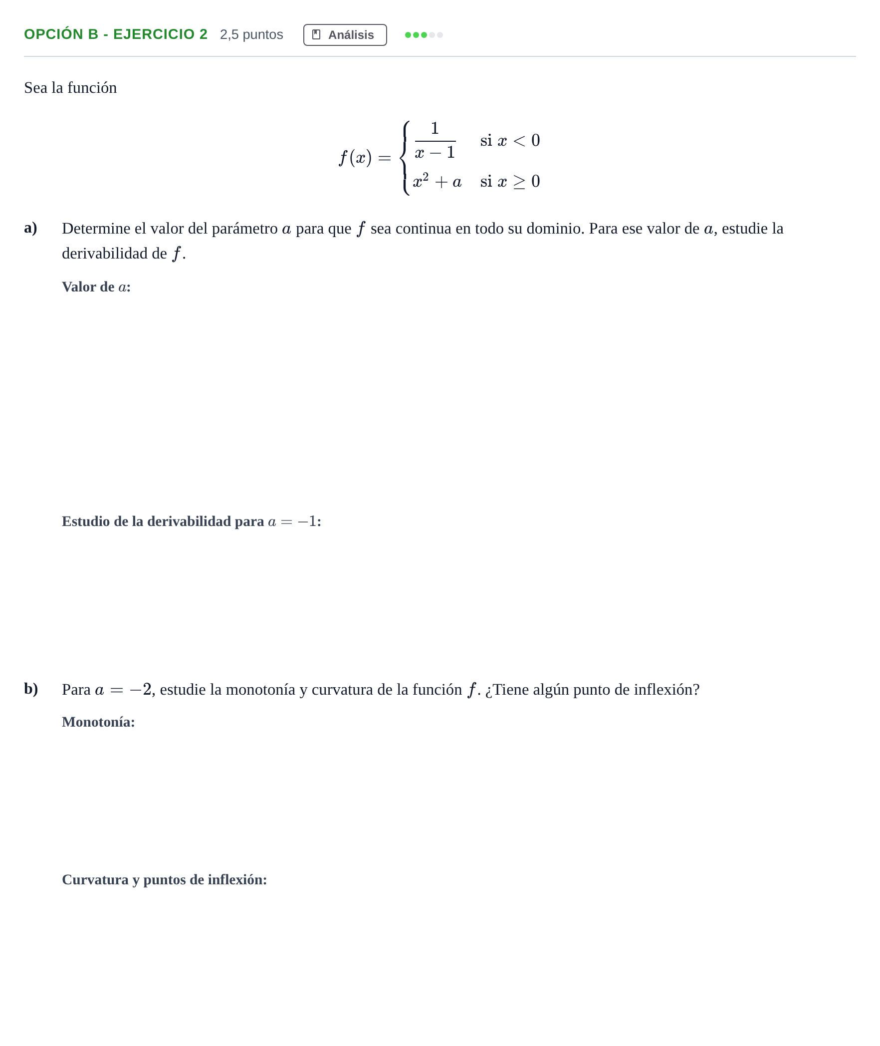 Enunciado: Opción B - Ejercicio 2 · Matemáticas aplicadas a las Ciencias Sociales II PAU Andalucía Ordinaria Titular 2019