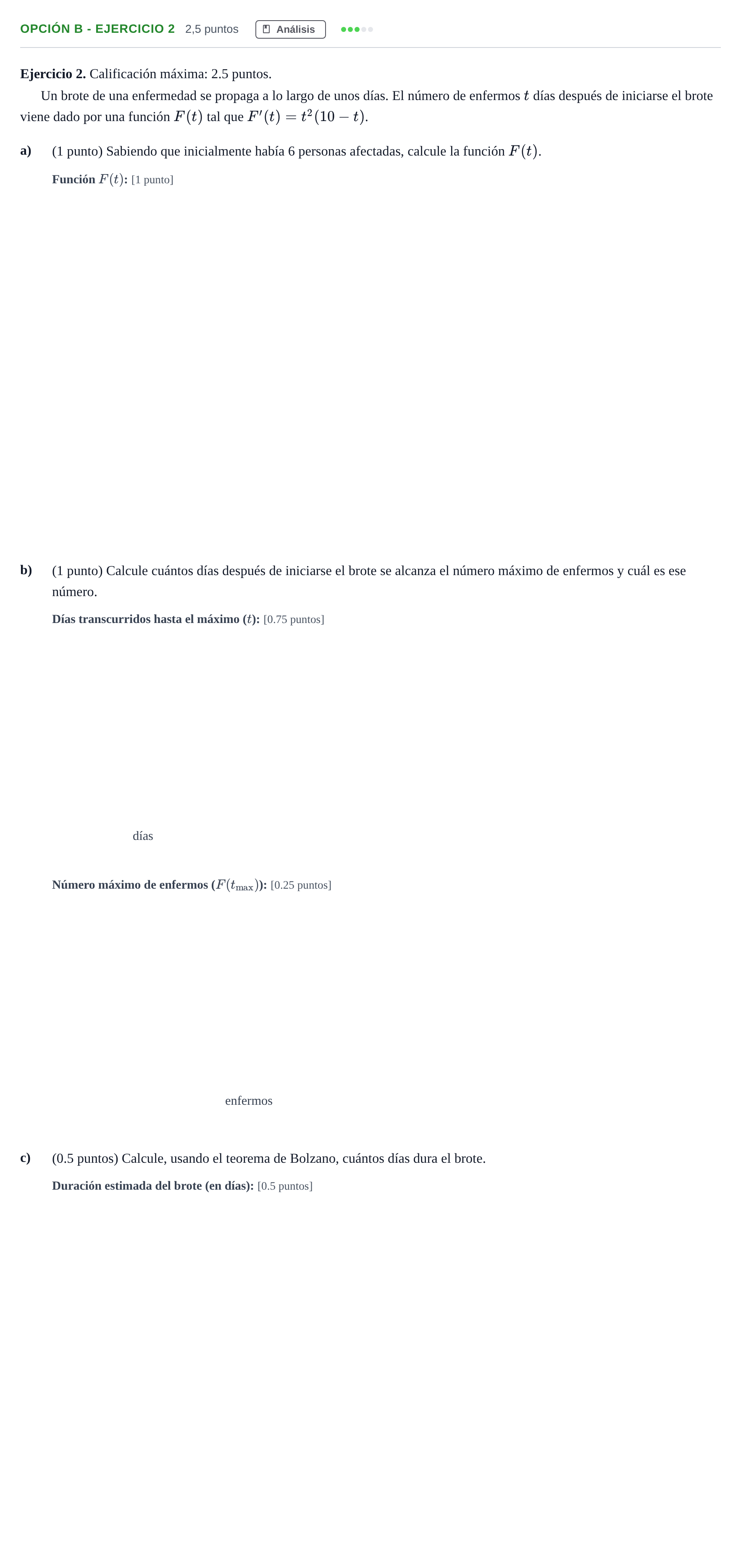 Enunciado: Opción B - Ejercicio 2 · Matemáticas II PAU Madrid Extraordinaria 2019