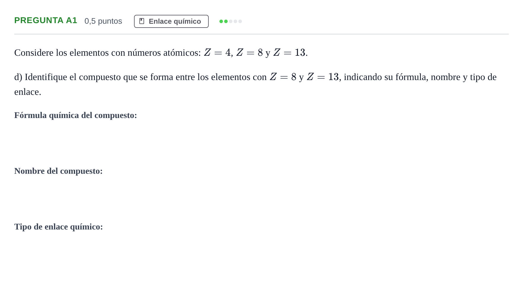 Enunciado: Pregunta A1 - Enlace químico · Química PAU Madrid Extraordinaria 2019