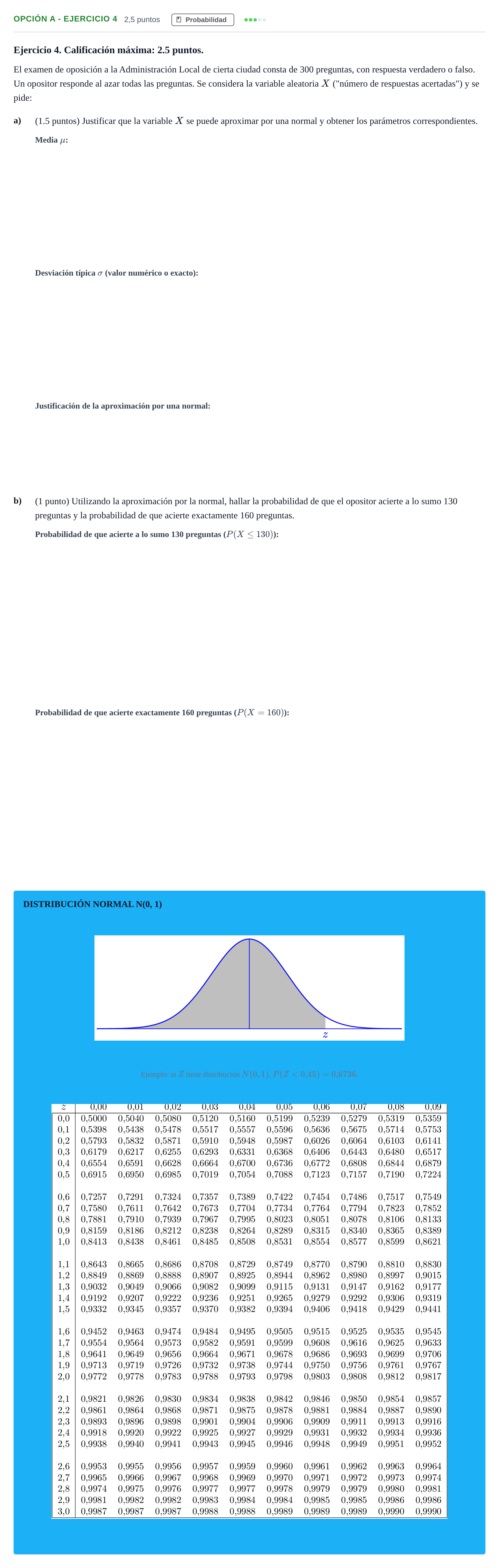 Enunciado: Opción A - Ejercicio 4 · Matemáticas II PAU Madrid Modelo 2019