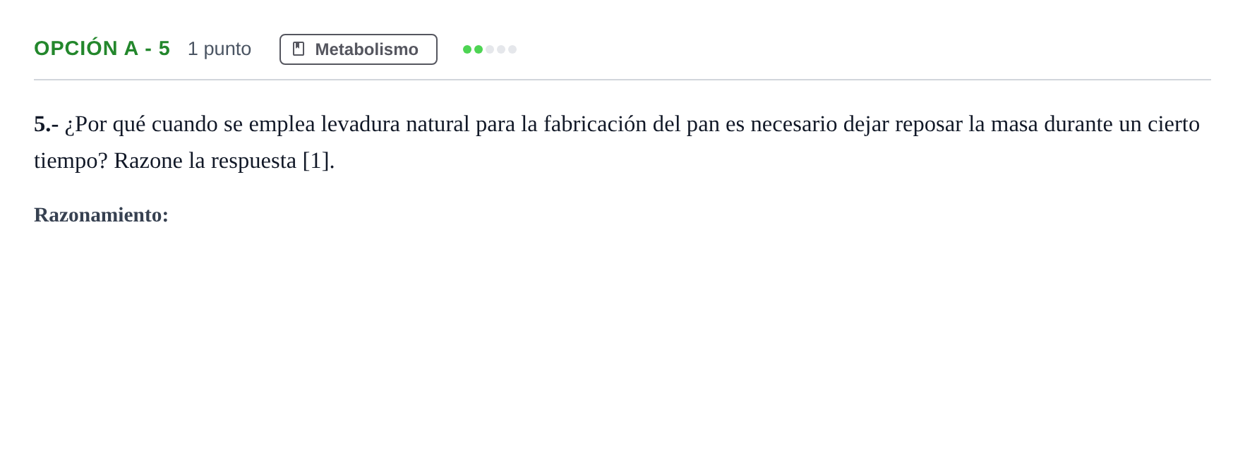 Enunciado: Opción A - 5 · Biología PAU Andalucía Ordinaria Titular 2013