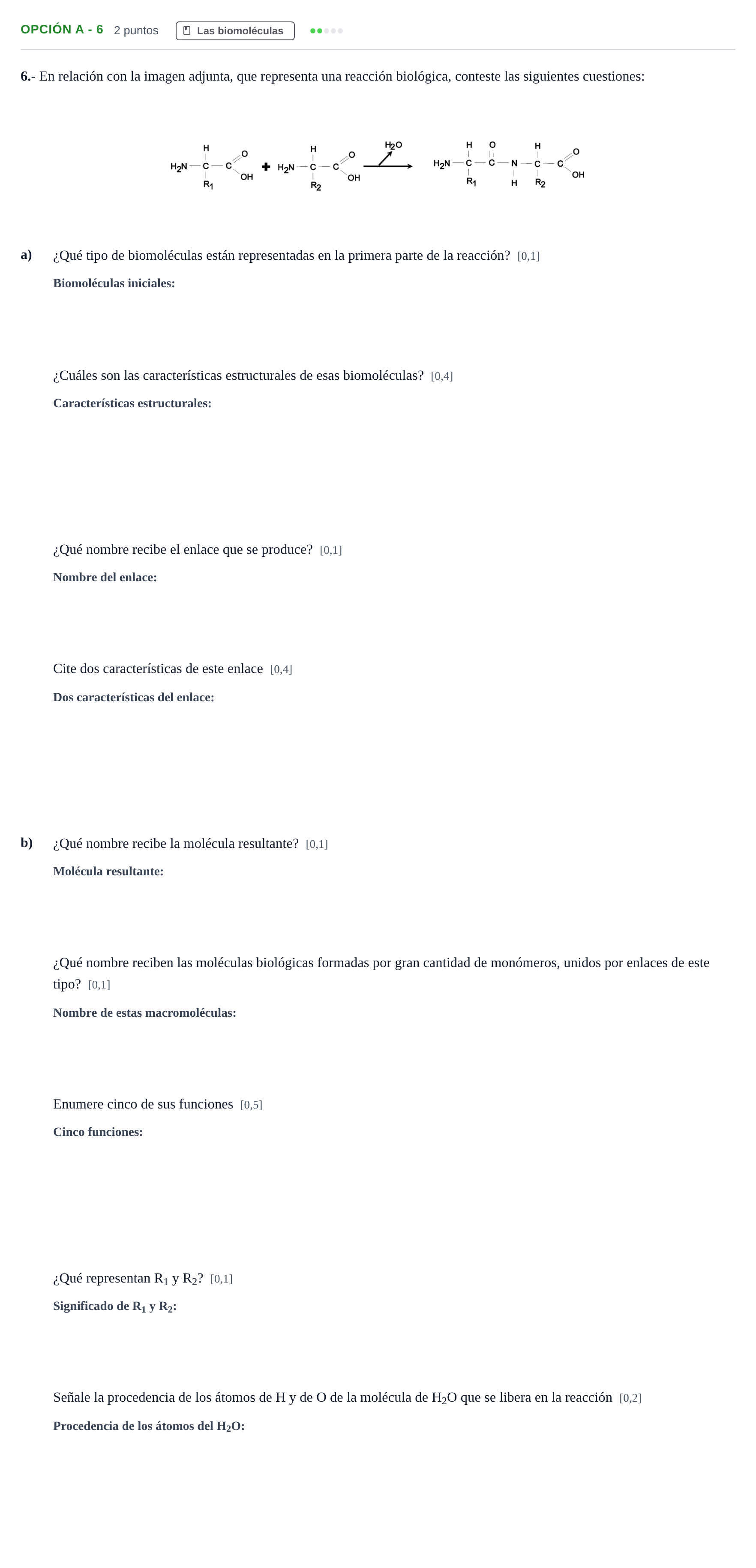 Enunciado: Opción A - 6 · Biología PAU Andalucía Ordinaria Titular 2013
