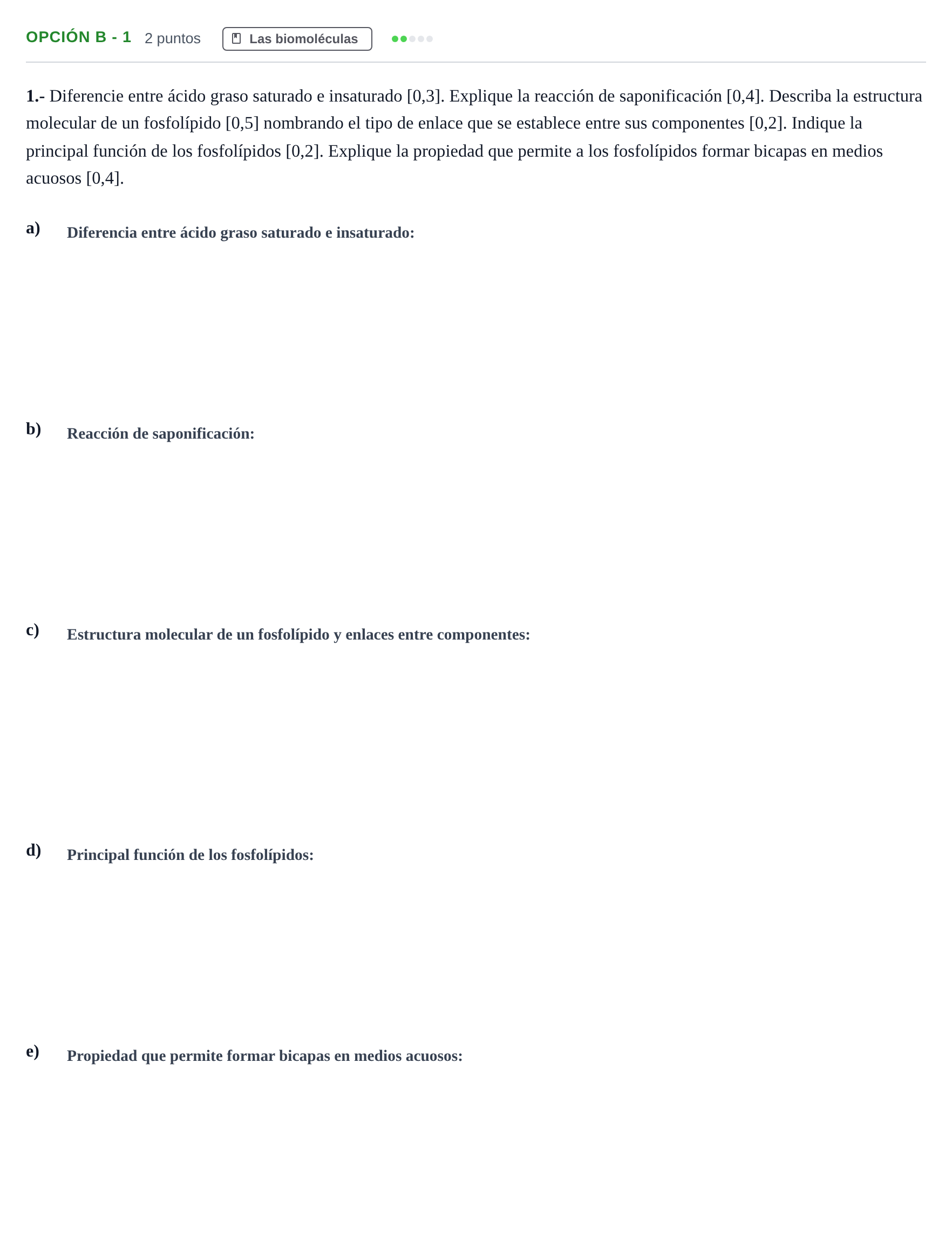 Enunciado: Opción B - 1 · Biología PAU Andalucía Ordinaria Titular 2013