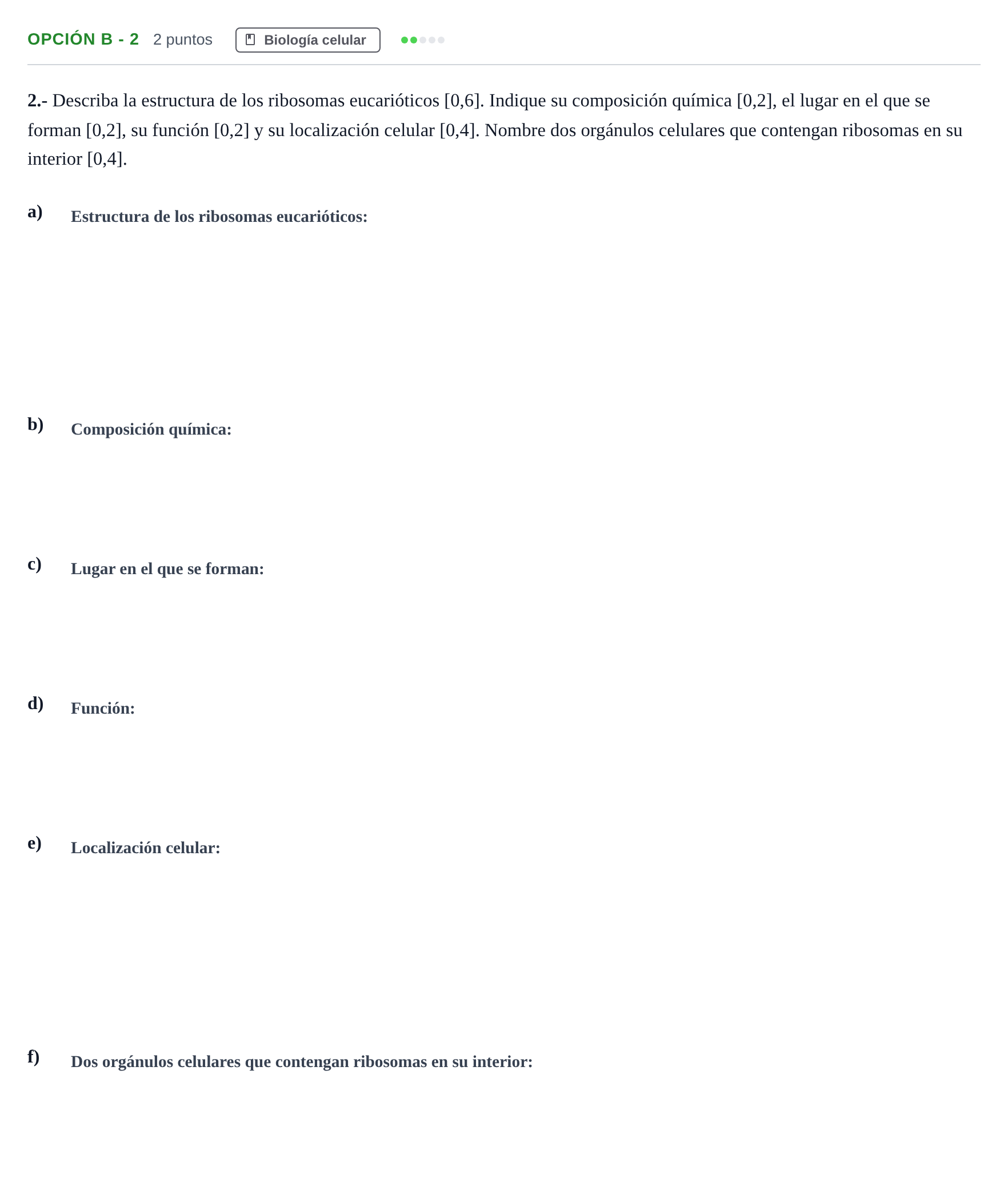 Enunciado: Opción B - 2 · Biología PAU Andalucía Ordinaria Titular 2013