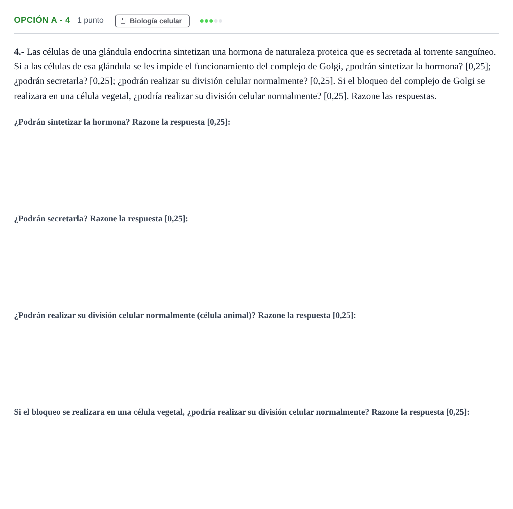 Enunciado: Opción A - 4 · Biología PAU Andalucía Extraordinaria Reserva A 2013
