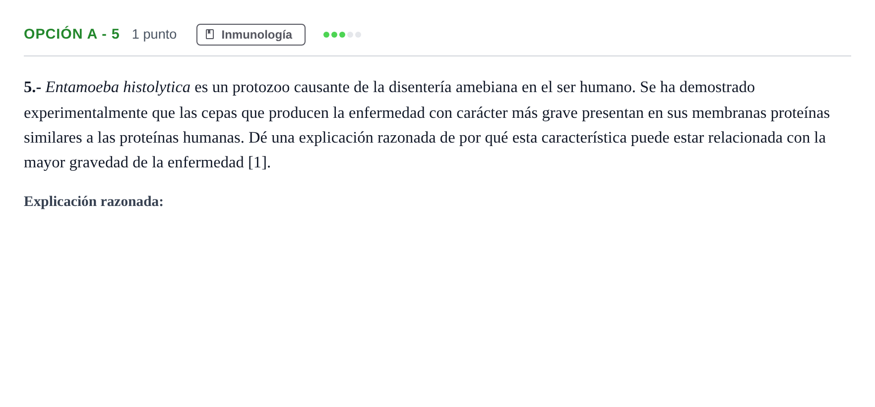 Enunciado: Opción A - 5 · Biología PAU Andalucía Extraordinaria Reserva A 2013