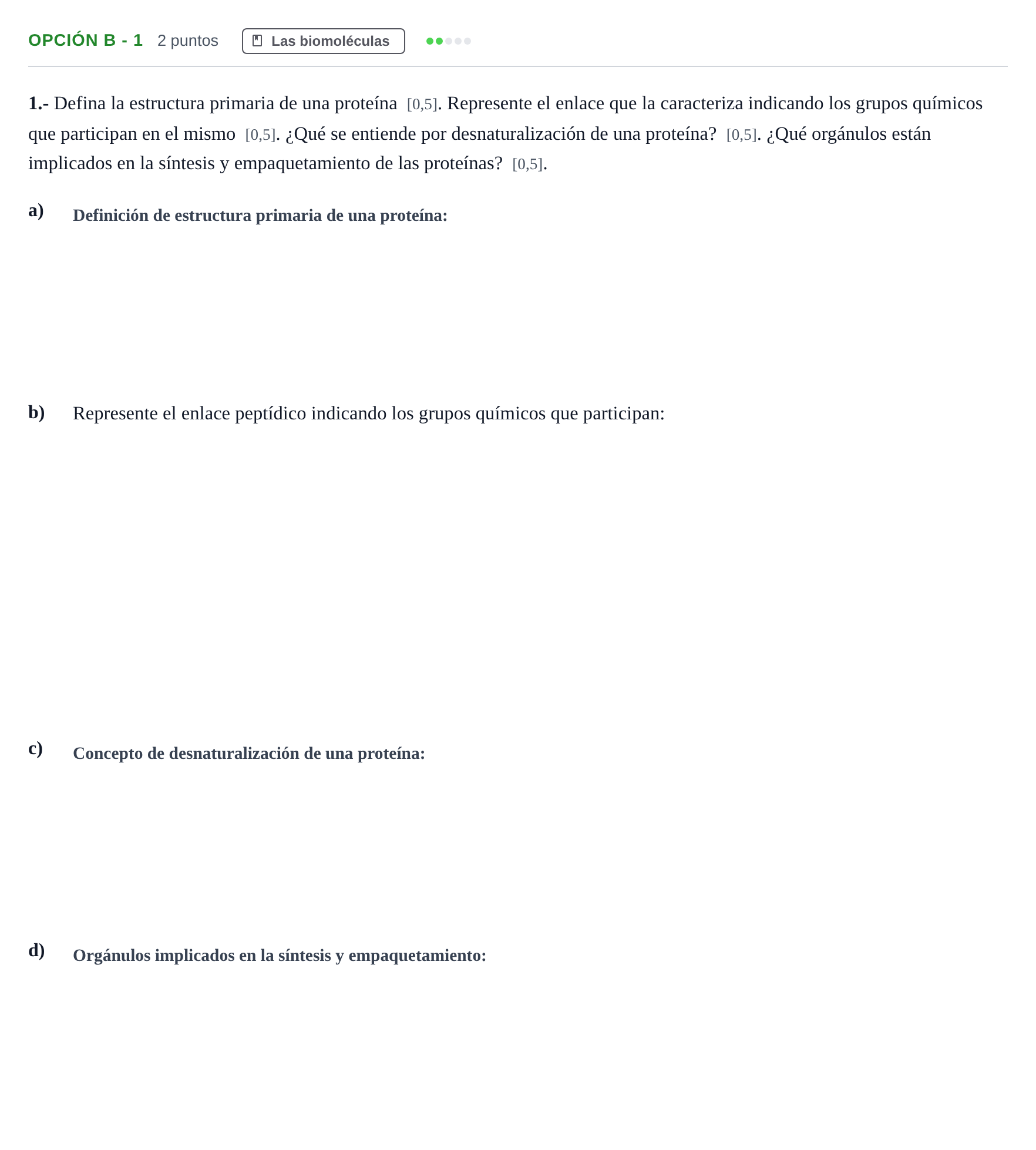 Enunciado: Opción B - 1 · Biología PAU Andalucía Extraordinaria Reserva A 2013