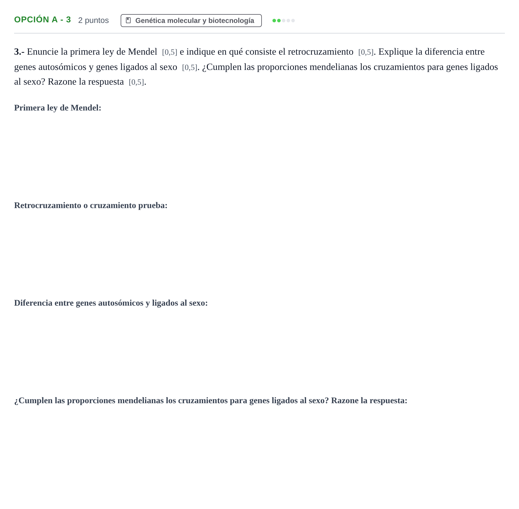 Enunciado: Opción A - 3 · Biología PAU Andalucía Extraordinaria Reserva B 2013