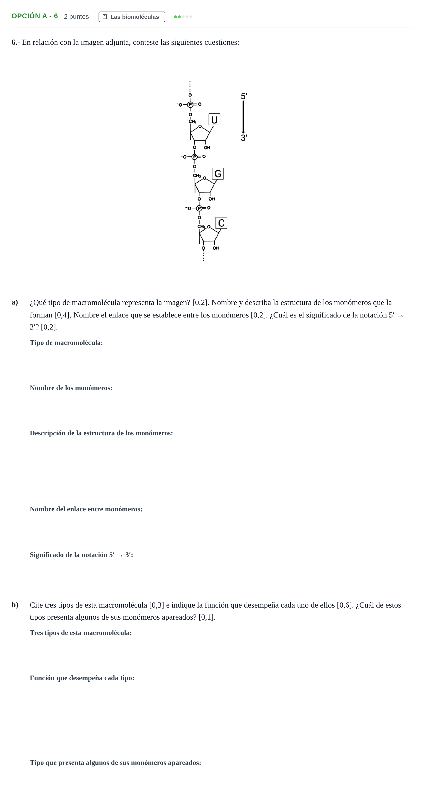 Enunciado: Opción A - 6 · Biología PAU Andalucía Extraordinaria Reserva B 2013
