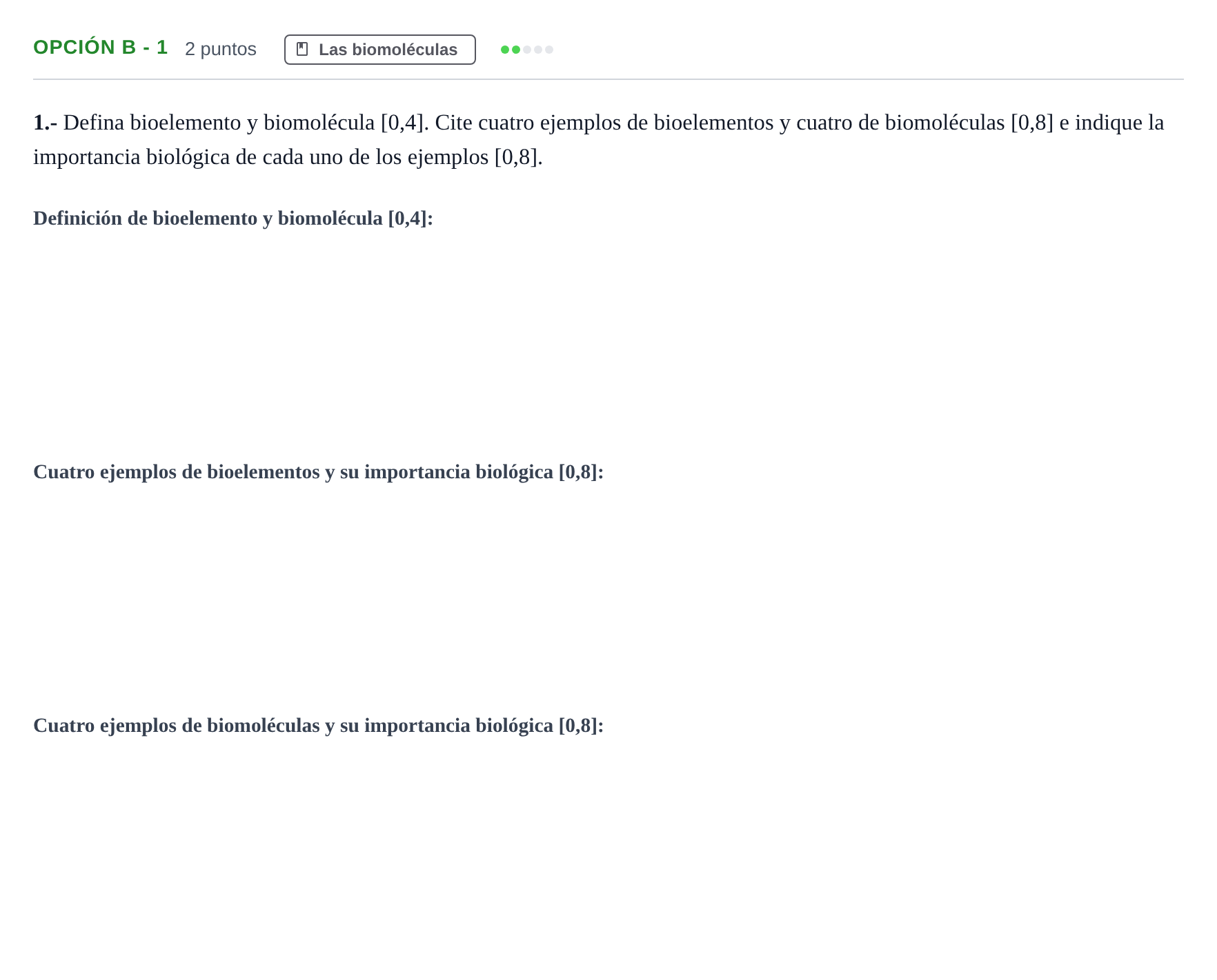 Enunciado: Opción B - 1 · Biología PAU Andalucía Extraordinaria Reserva B 2013