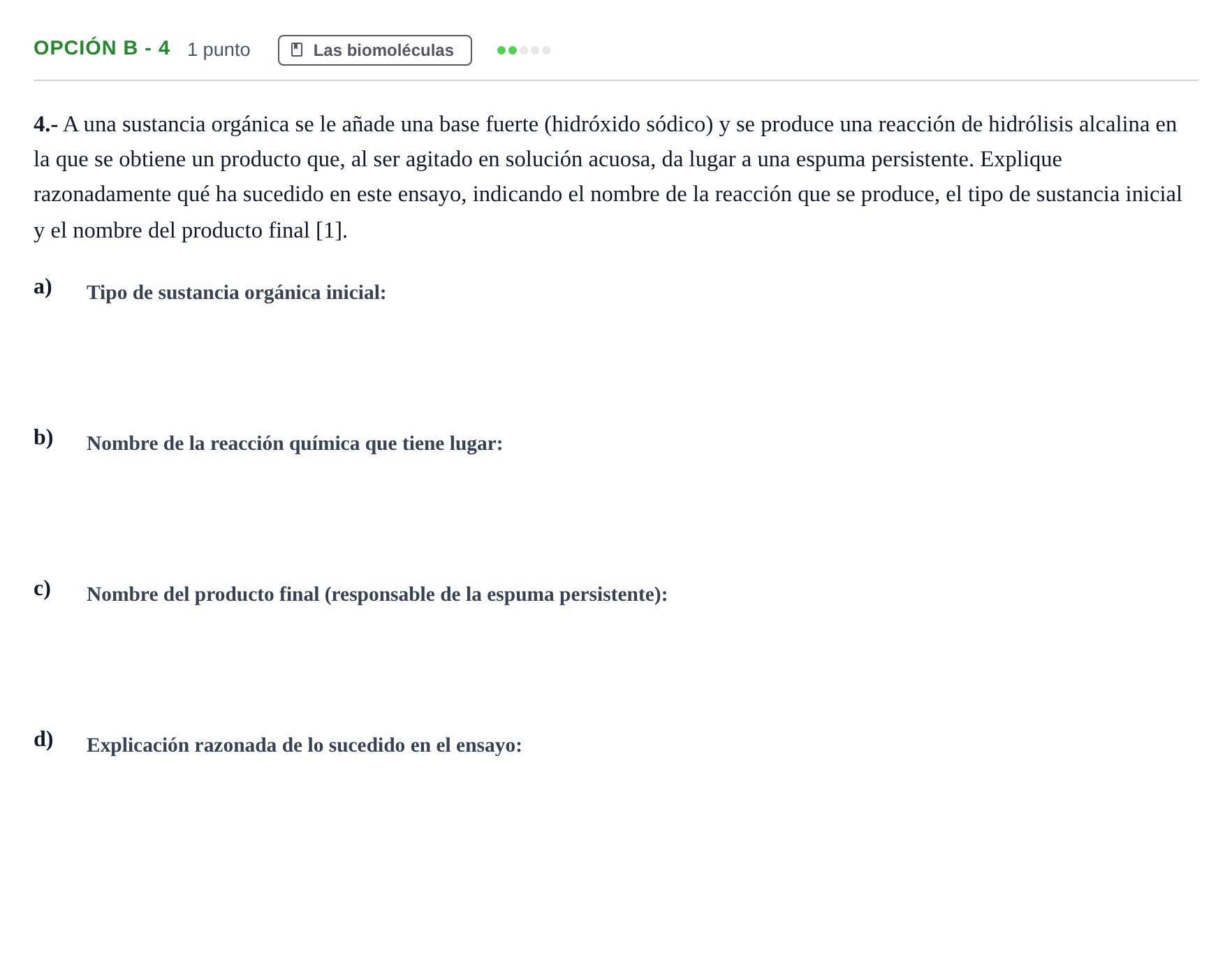 Enunciado: Opción B - 4 · Biología PAU Andalucía Extraordinaria Reserva B 2013