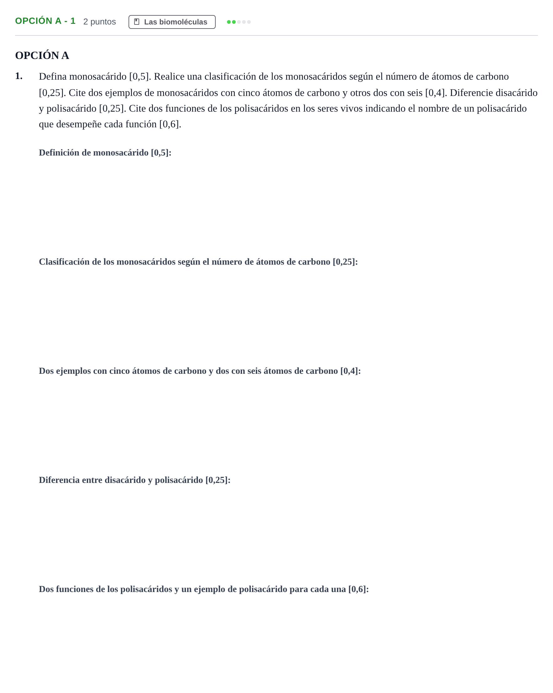 Enunciado: Opción A - 1 · Biología PAU Andalucía Extraordinaria Titular 2013