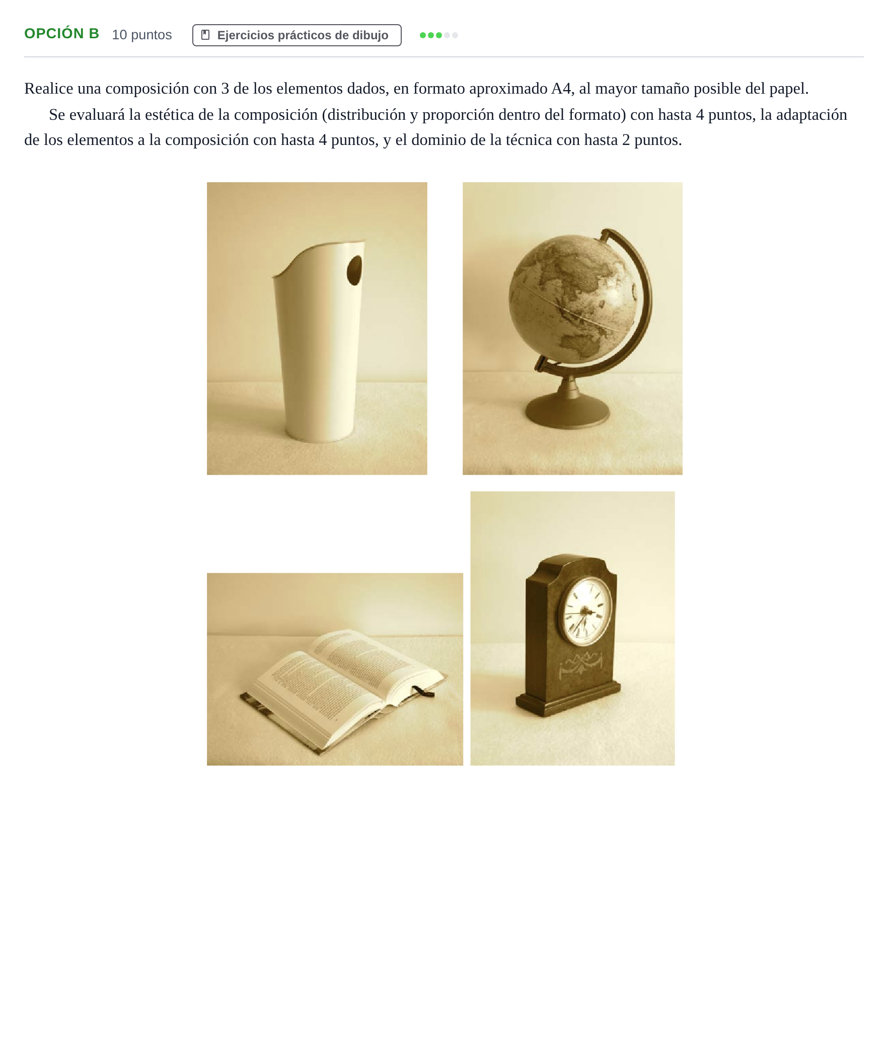 Enunciado: Opción B · Dibujo Artístico II PAU Andalucía Ordinaria Titular 2013