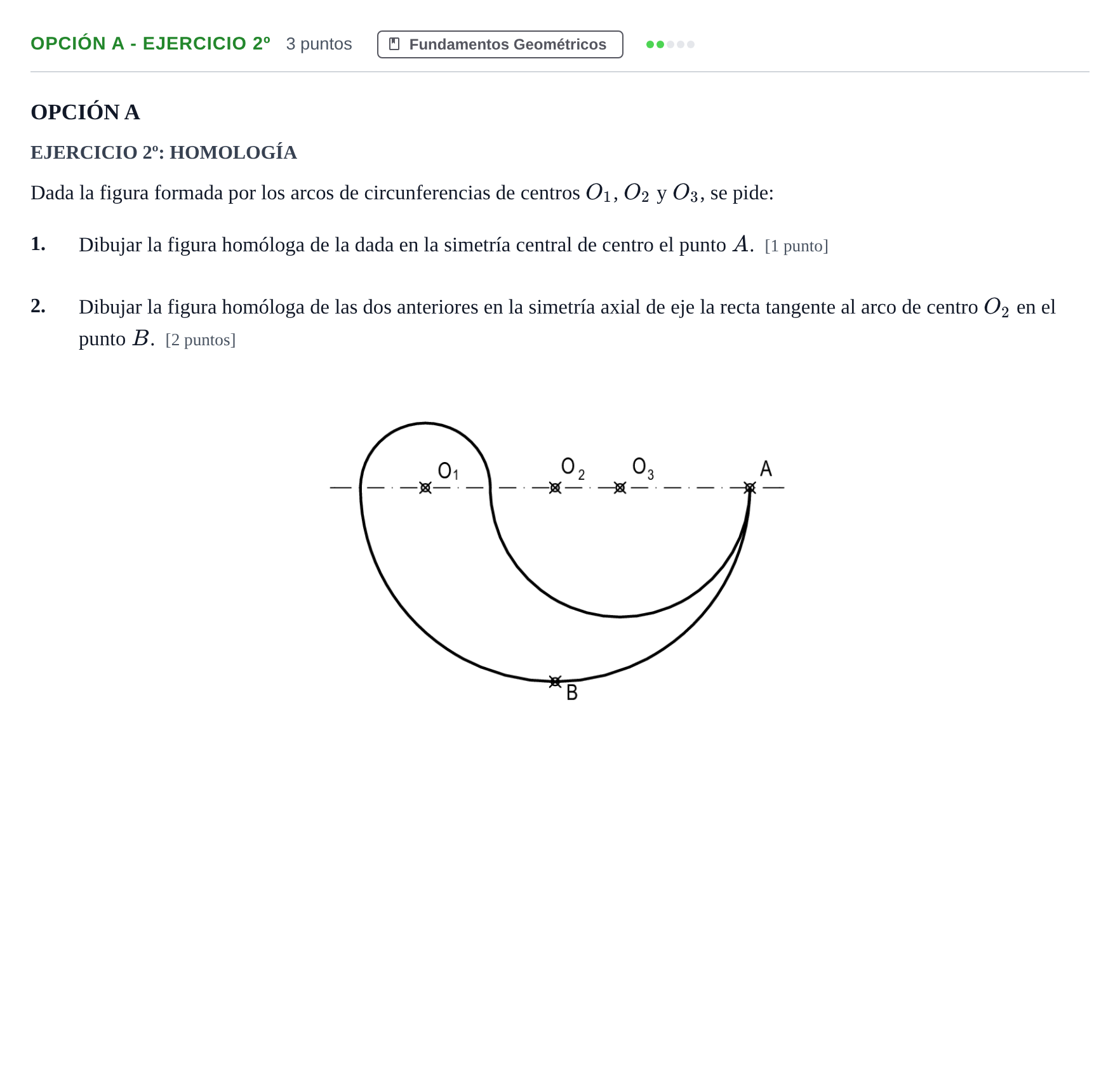 Enunciado: Opción A - Ejercicio 2º · Dibujo técnico II PAU Andalucía Ordinaria Reserva B 2013
