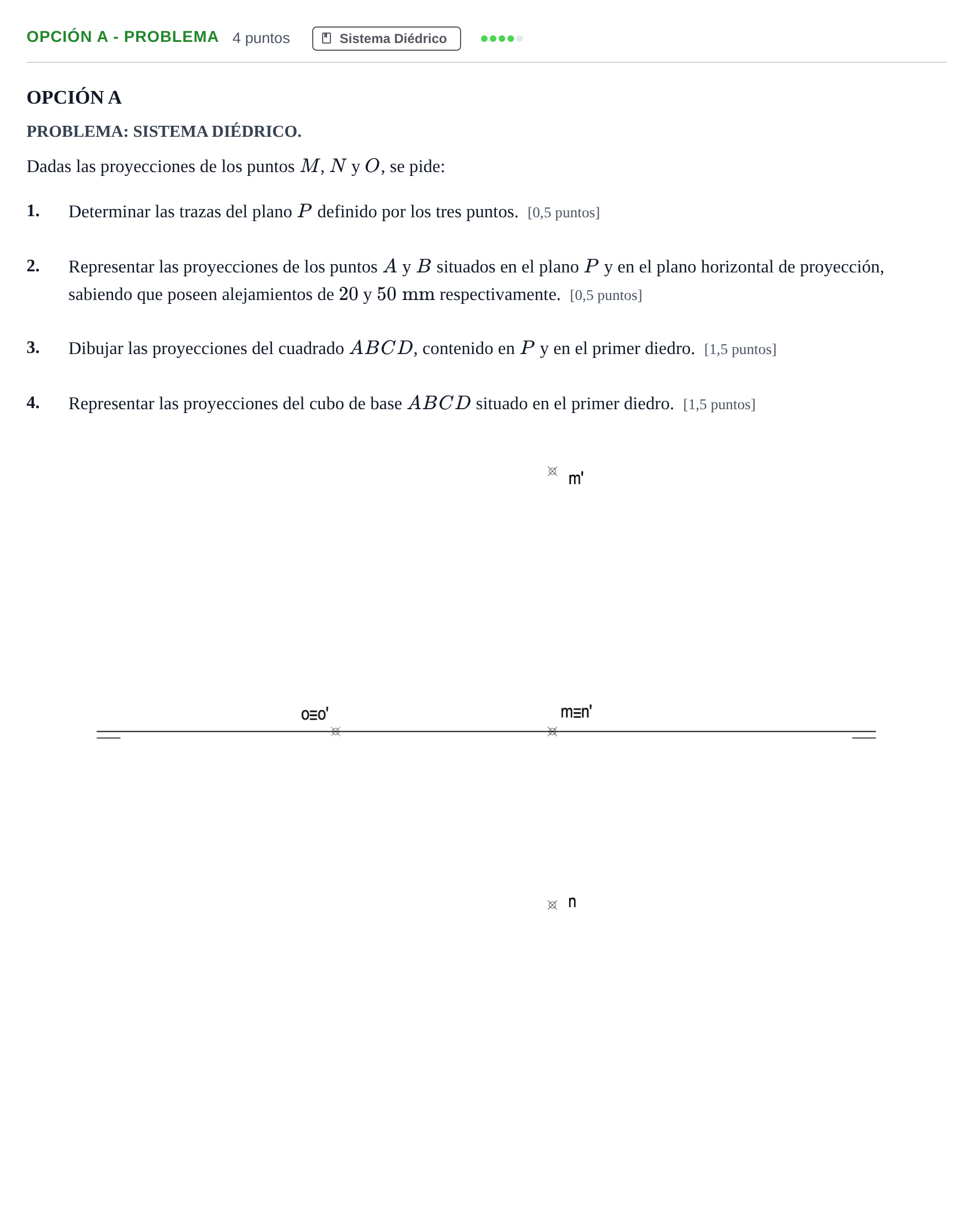 Enunciado: Opción A - Problema · Dibujo técnico II PAU Andalucía Ordinaria Reserva B 2013