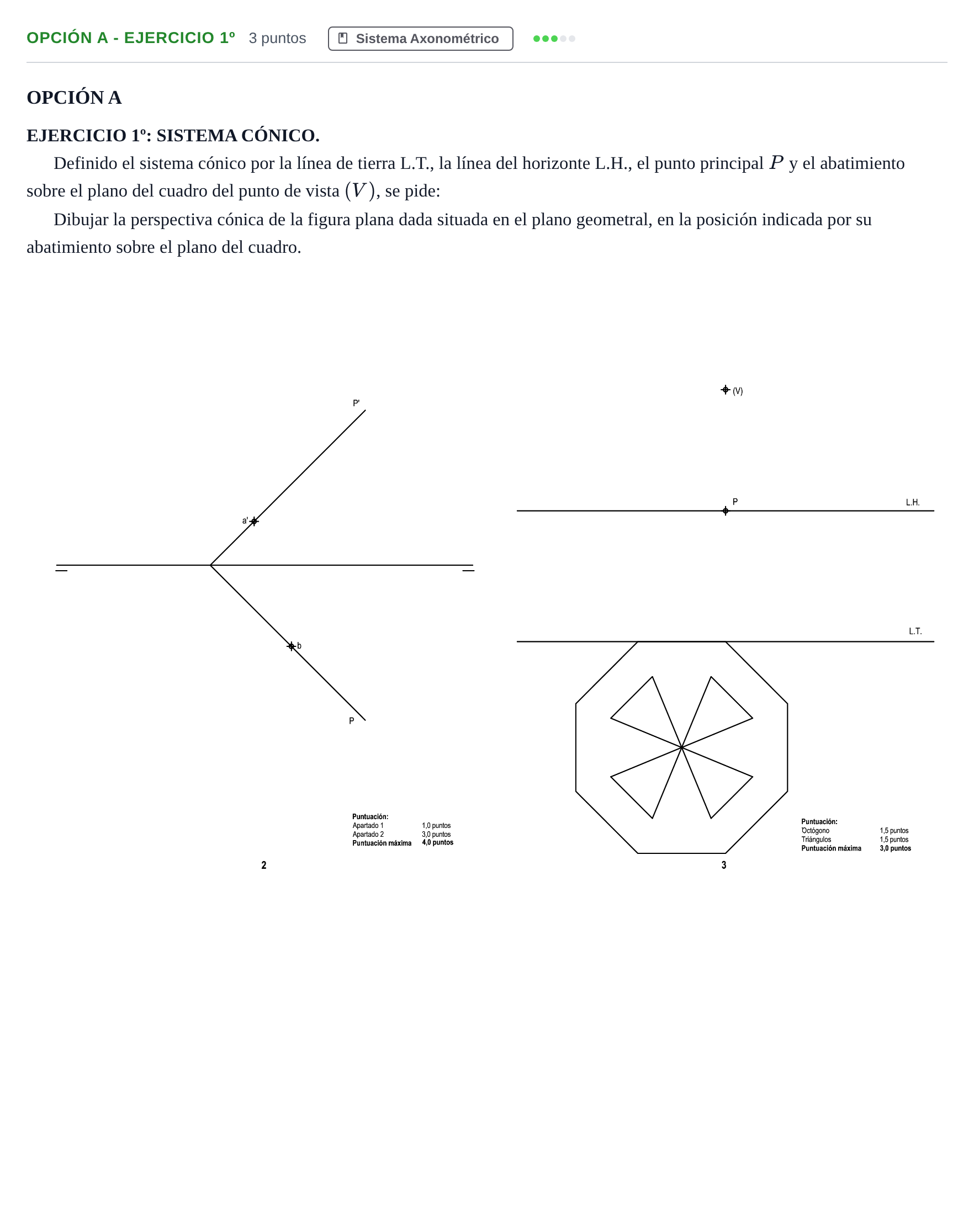 Enunciado: Opción A - Ejercicio 1º · Dibujo técnico II PAU Andalucía Extraordinaria Reserva B 2013